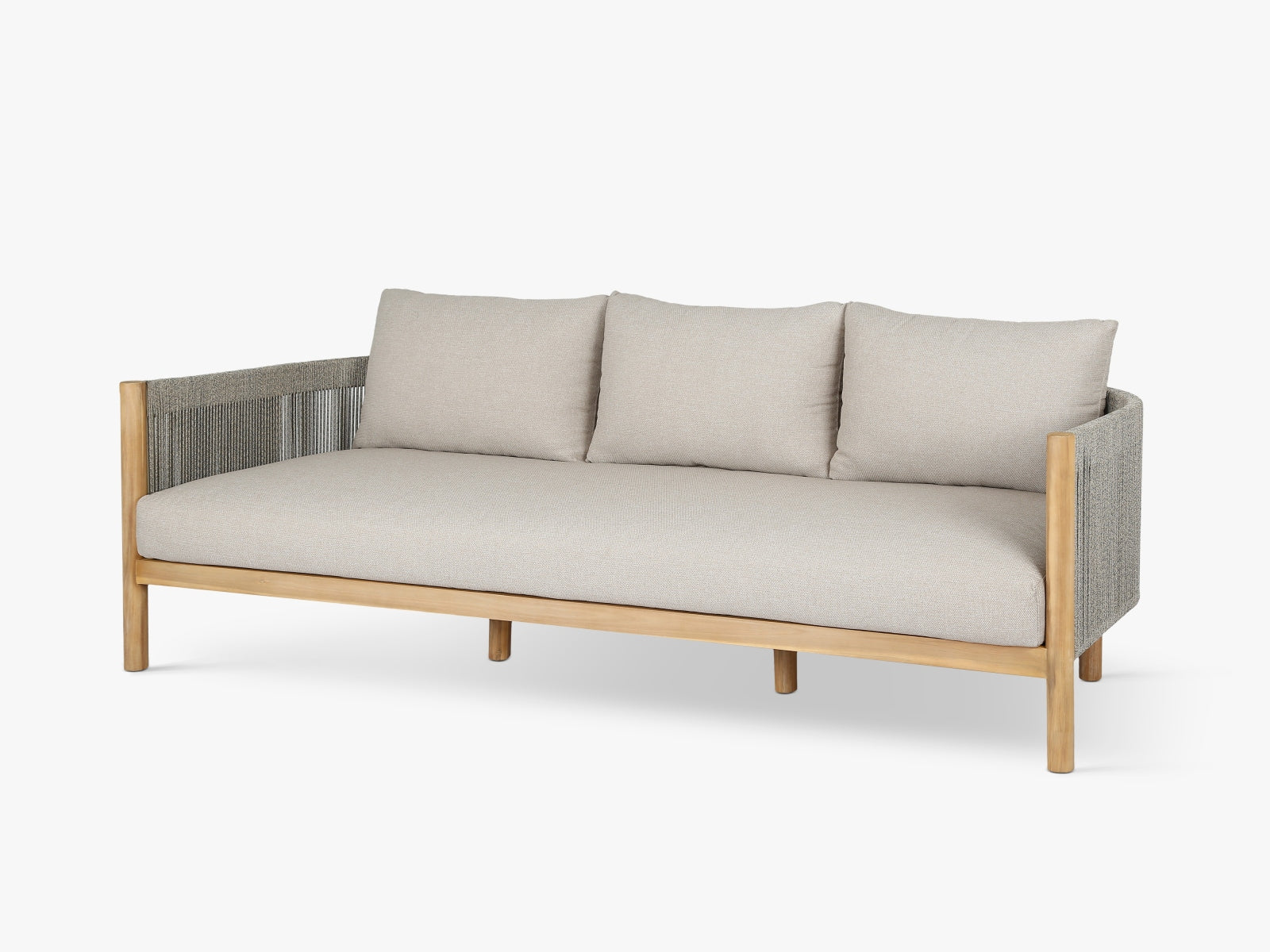 Elegantes Outdoor Sofa Majorelle 3-Sitzer in stilvollem Design, ideal für entspannte Stunden im Freien. Hochwertige Materialien und Komfort.