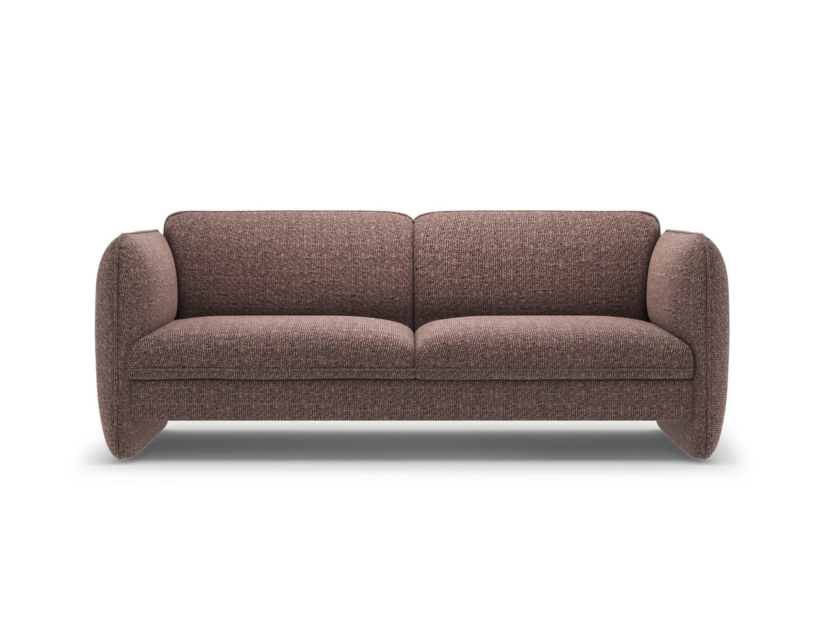 Kobaltblaues 3er Sofa Georgia von Micadoni mit Samtvelours-Bezug, schwarzen Kunststoffbeinen und gepolsterten Armlehnen als Sitzfläche.
