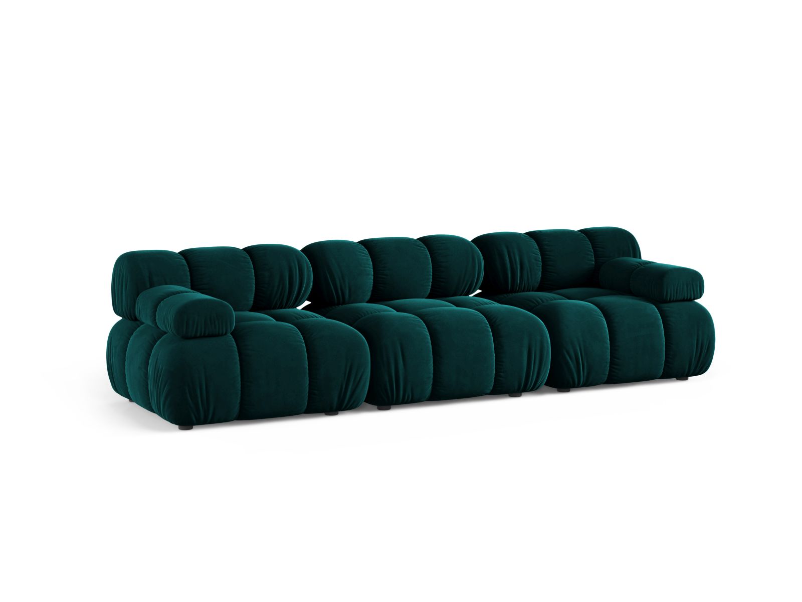 Elegantes 3-Sitzer Sofa Bellis in tiefem Petrol, ideal für modernes Wohnen. Modular und vielseitig, perfekt für jedes Wohnzimmer.