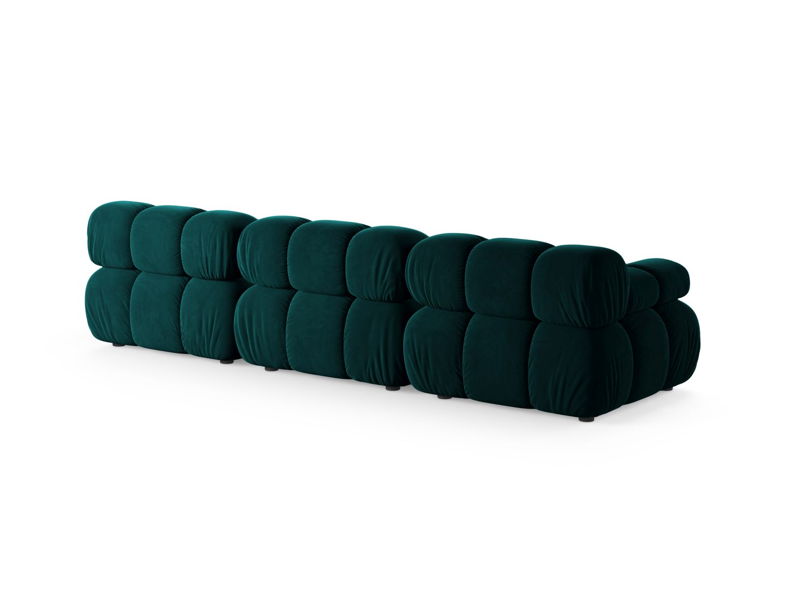 Elegantes 3-Sitzer Sofa Bellis in edlem Petrol, flexibel und anpassbar für jeden Raum, vereint Komfort und modernes Design.