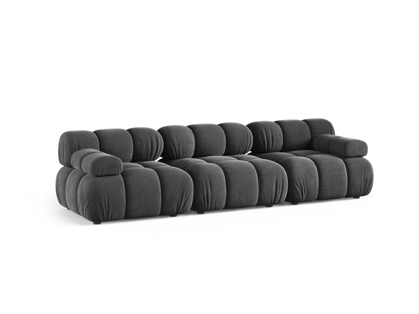 Elegantes 3-Sitzer Sofa Bellis in stilvollem Grau, ideal für moderne Wohnräume, erhältlich bei KAQTU Design AG.