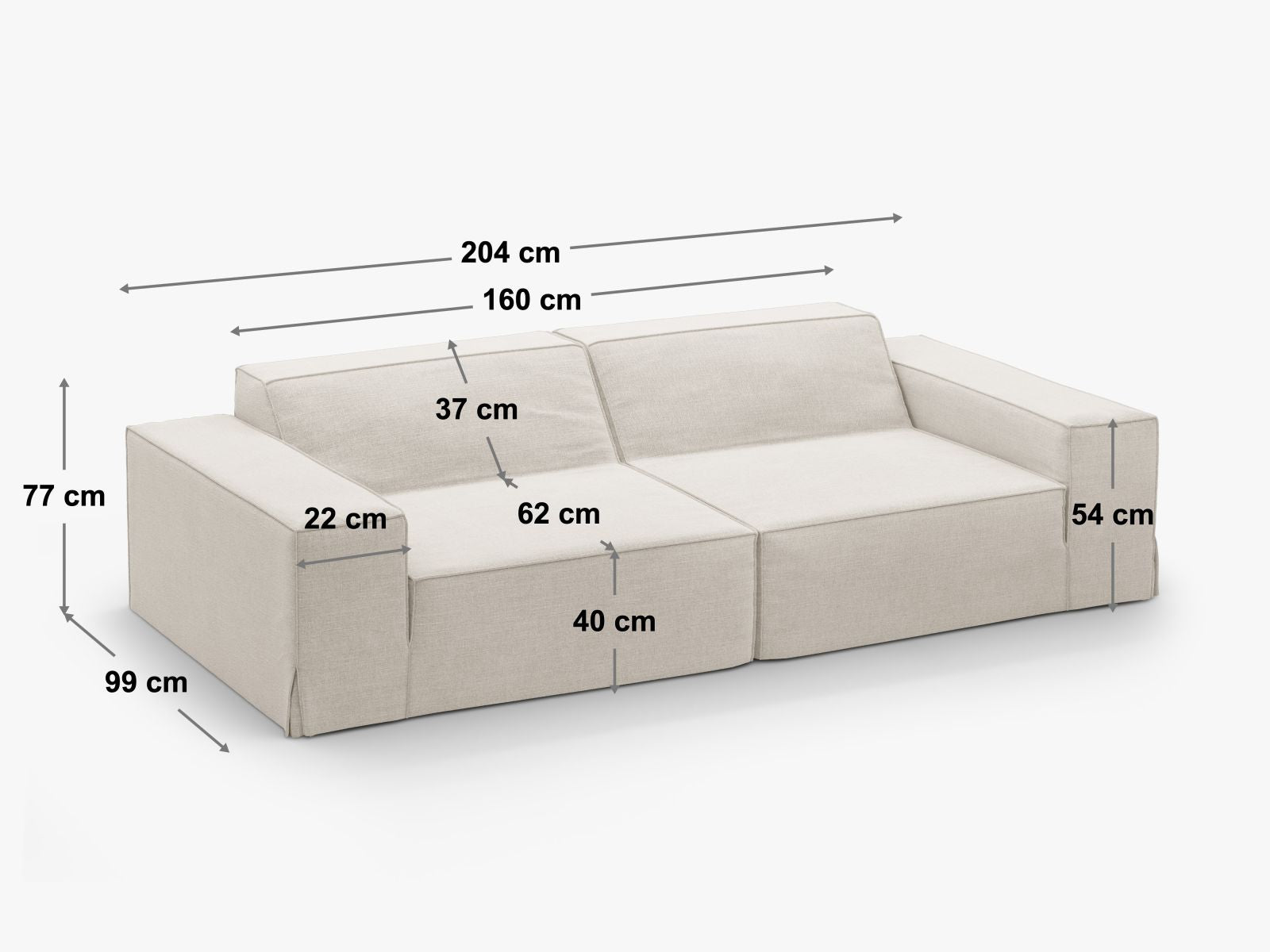 Elegantes 3-Sitzer Sofa Jodie von Micadoni in Beige, ideal für ein modernes Wohnambiente, bequem und vielseitig einsetzbar.