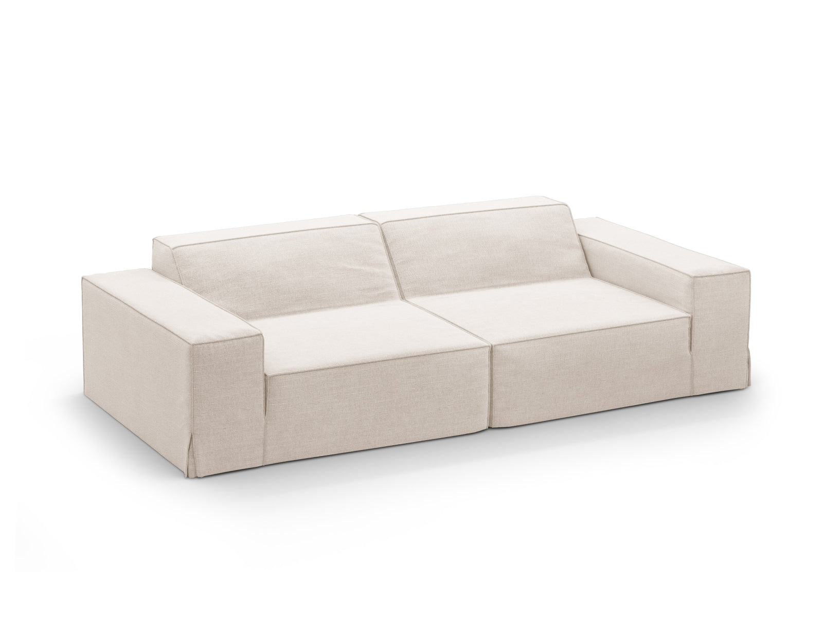 Stilvolles 3-Sitzer Sofa Jodie von Micadoni in sanftem Beige, perfekt für zeitgemäße Wohnräume, bietet hohen Komfort und Flexibilität.