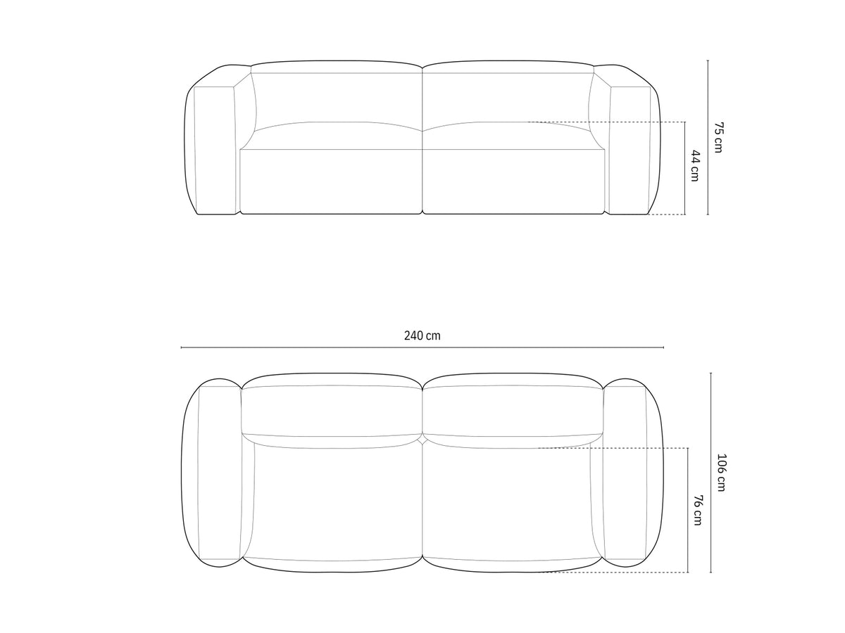 3-Sitzer Modular Sofa Martina in Beige-Monet präsentiert im Onlineshop von KAQTU Design AG. 3er Sofa ist von Micadoni
