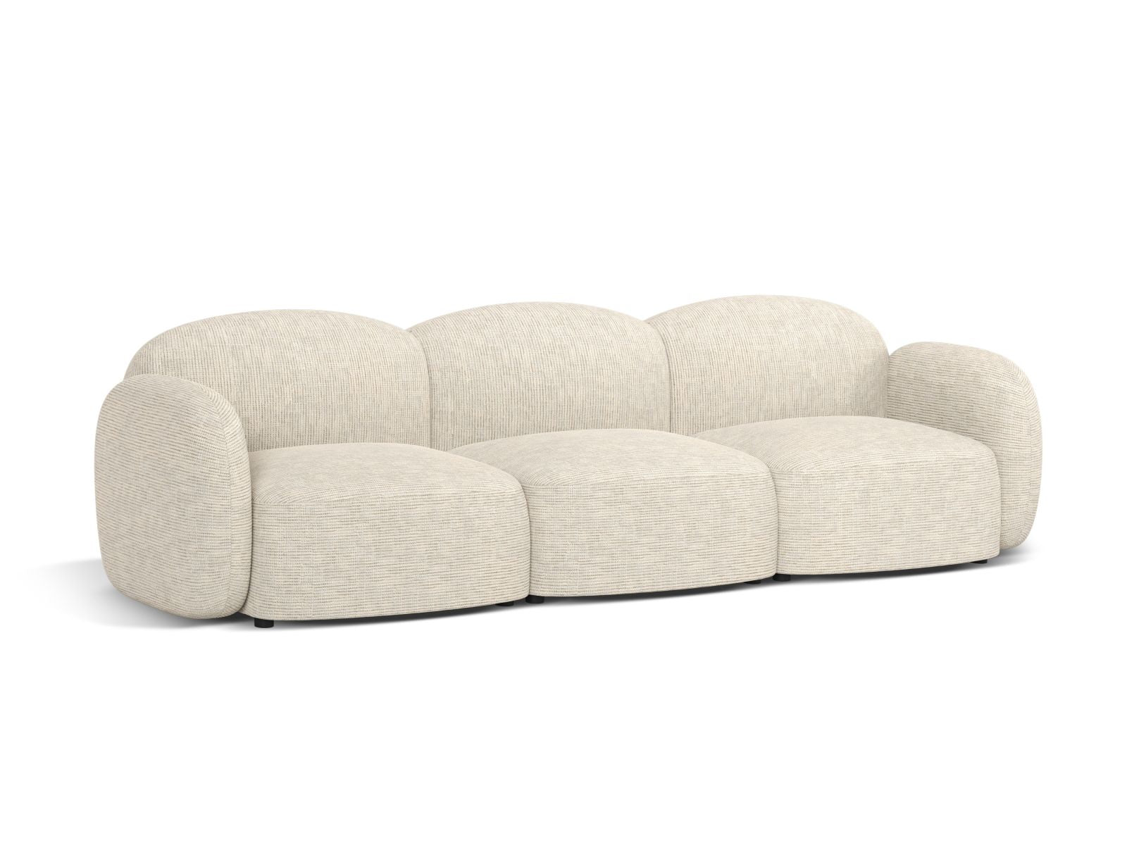 Elegantes 3-Sitzer Sofa Blair in sanftem Beige, ideal für stilvolle Wohnräume. Hochwertige Verarbeitung von Micadoni.