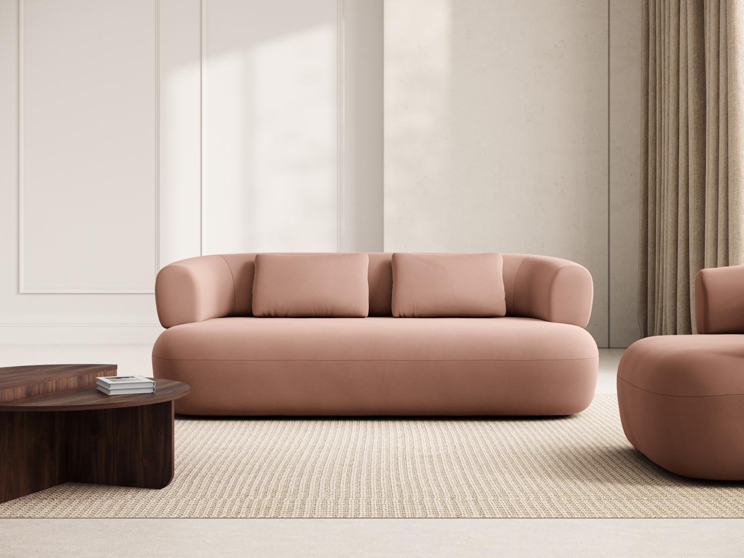 Jenny Velour Sofa 3 Sitzer in Terracotta präsentiert im Onlineshop von KAQTU Design AG. 3er Sofa ist von Micadoni