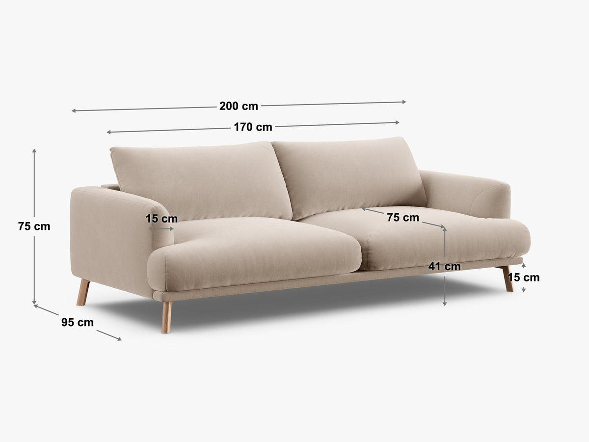 3-Sitzer Sofa Naomi in Royal Blue-Salvador präsentiert im Onlineshop von KAQTU Design AG. 3er Sofa ist von Micadoni