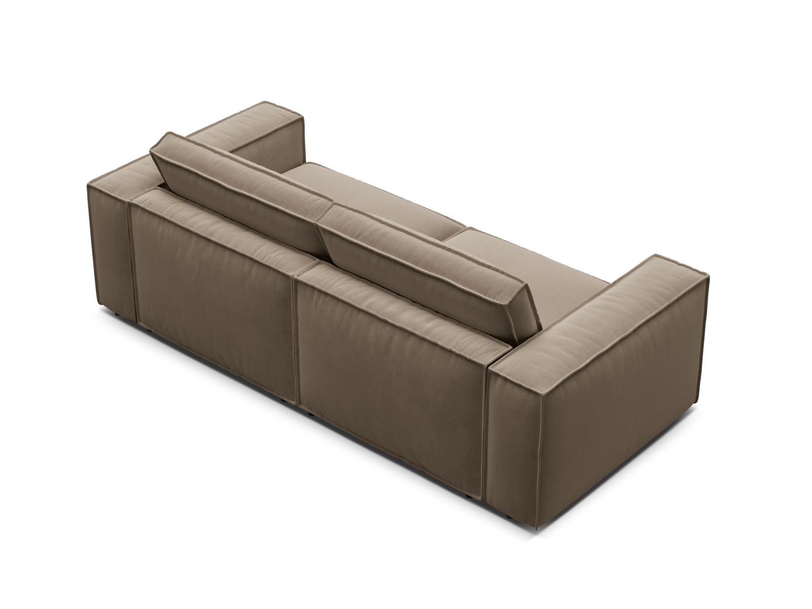 Elegantes 3-Sitzer Sofa Pola in modernem Grau-Braun, ideal für stilvolle Wohnräume, bietet Komfort und vielseitige Gestaltungsmöglichkeiten.