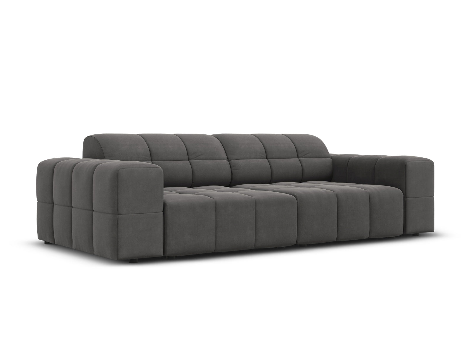 Erleben Sie das Jennifer Velour Sofa 3 Sitzer von Micadoni: Hochwertiger Velours, modernes Design und optimaler Komfort für Ihr Zuhause.