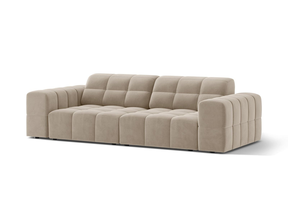 3-Sitzer Sofa Jennifer in Dark Beige-Bluvel präsentiert im Onlineshop von KAQTU Design AG. 3er Sofa ist von Micadoni