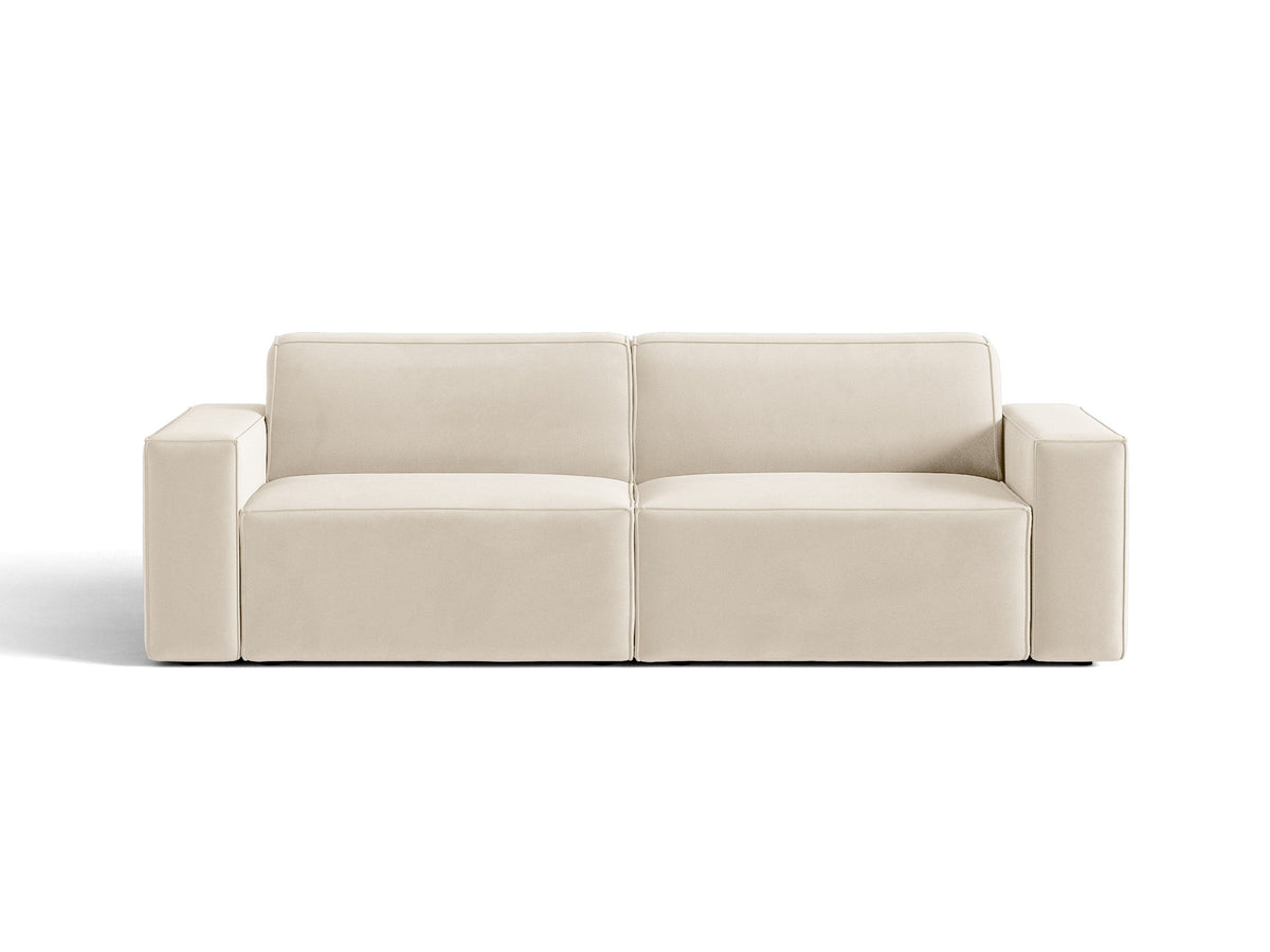 Jodie Velour modulares Sofa 3 Sitzer in Light Beige-Bluvel präsentiert im Onlineshop von KAQTU Design AG. 3er Sofa ist von Micadoni