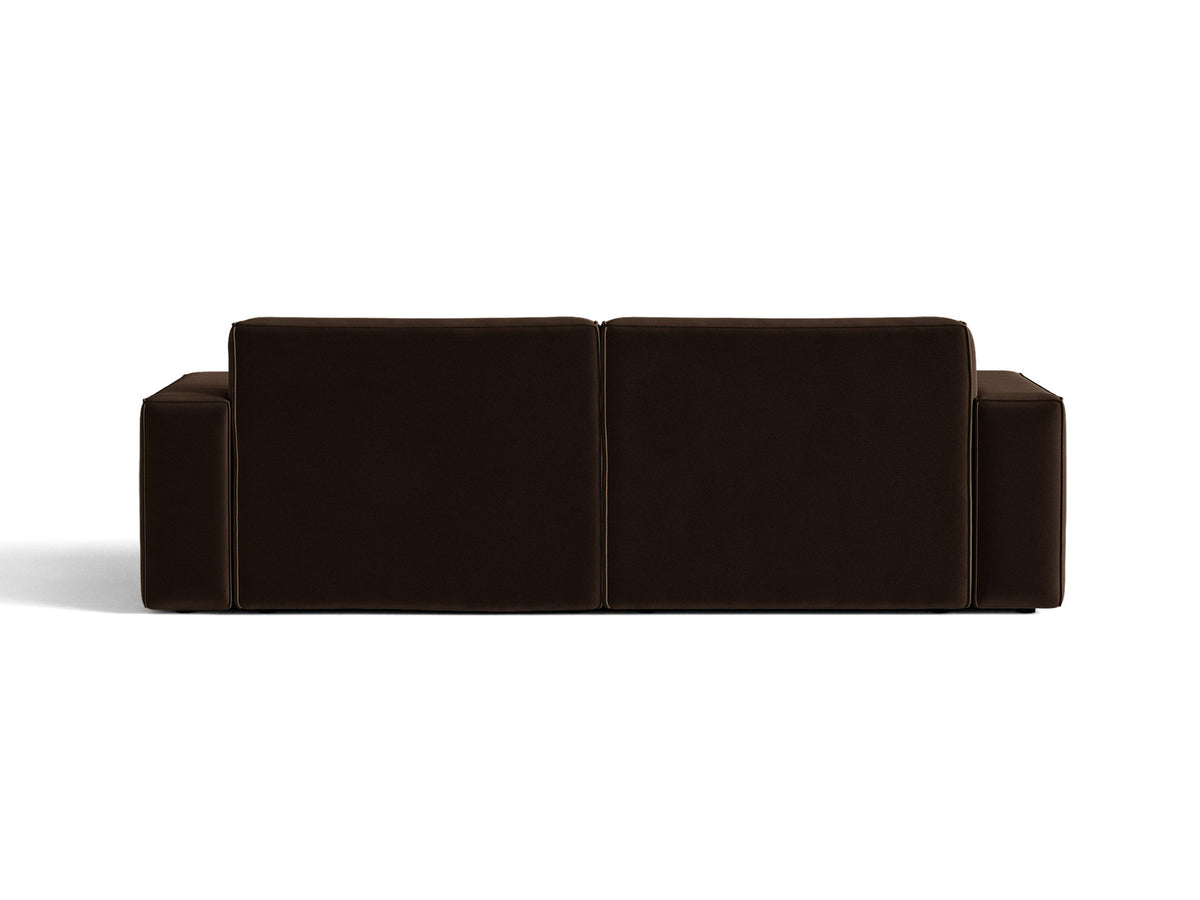 Jodie Velour modulares Sofa 3 Sitzer in Dark Brown-Bluvel präsentiert im Onlineshop von KAQTU Design AG. 3er Sofa ist von Micadoni