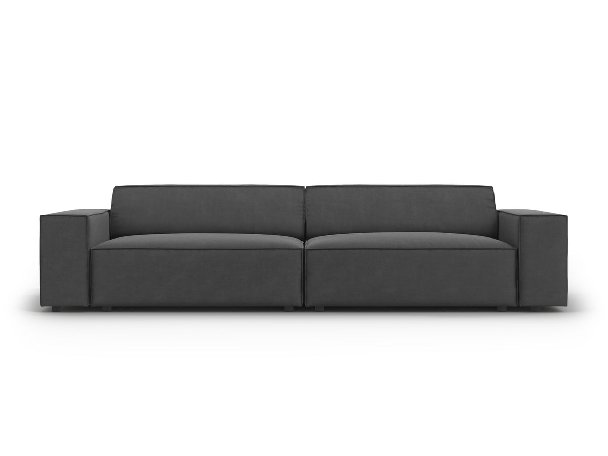 Jodie Velour modulares Sofa 3 Sitzer in Grey-Bluvel präsentiert im Onlineshop von KAQTU Design AG. 3er Sofa ist von Micadoni