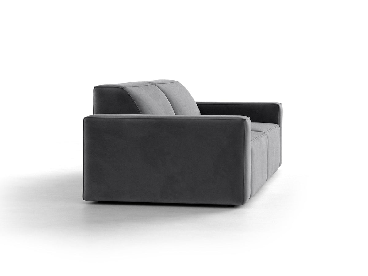 Jodie Velour modulares Sofa 3 Sitzer in Grey-Bluvel präsentiert im Onlineshop von KAQTU Design AG. 3er Sofa ist von Micadoni