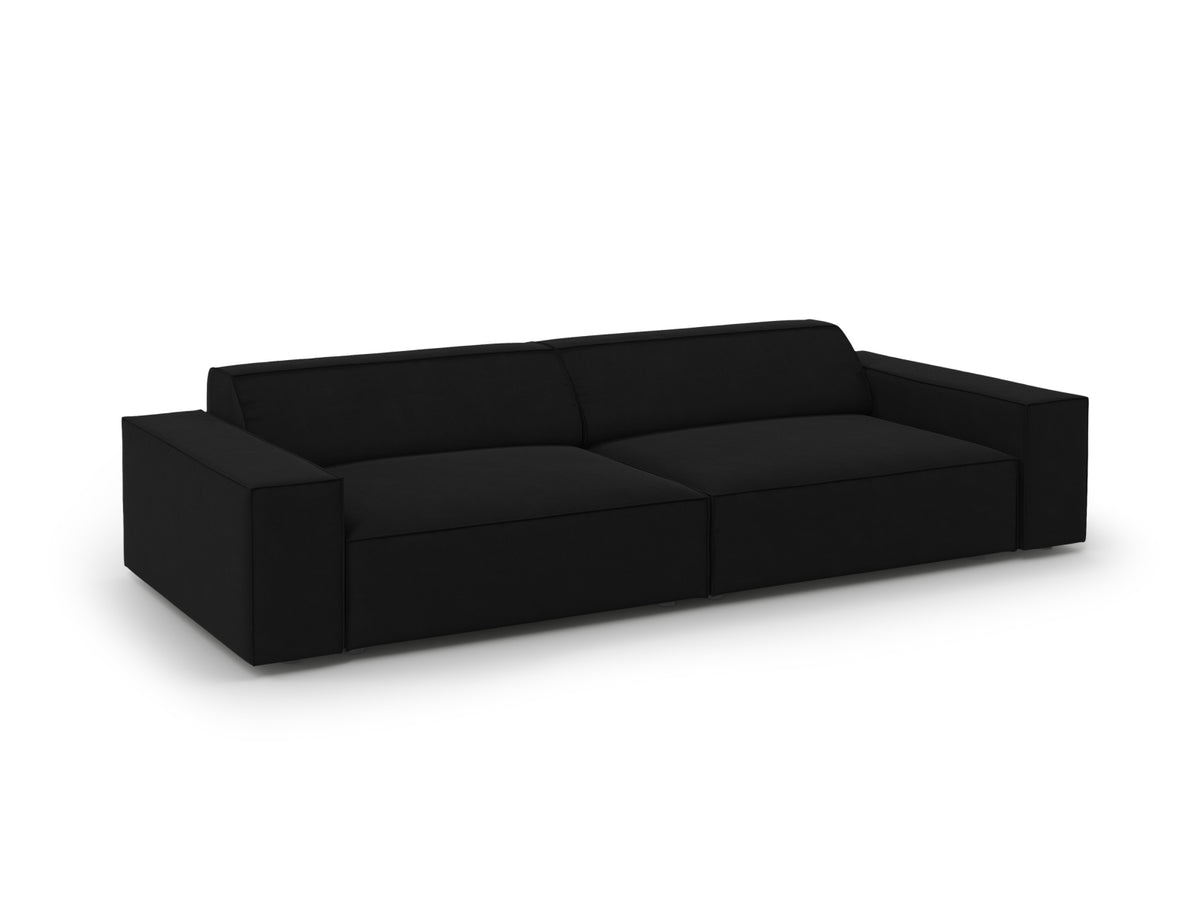 Jodie Velour modulares Sofa 3 Sitzer in Black-Bluvel präsentiert im Onlineshop von KAQTU Design AG. 3er Sofa ist von Micadoni