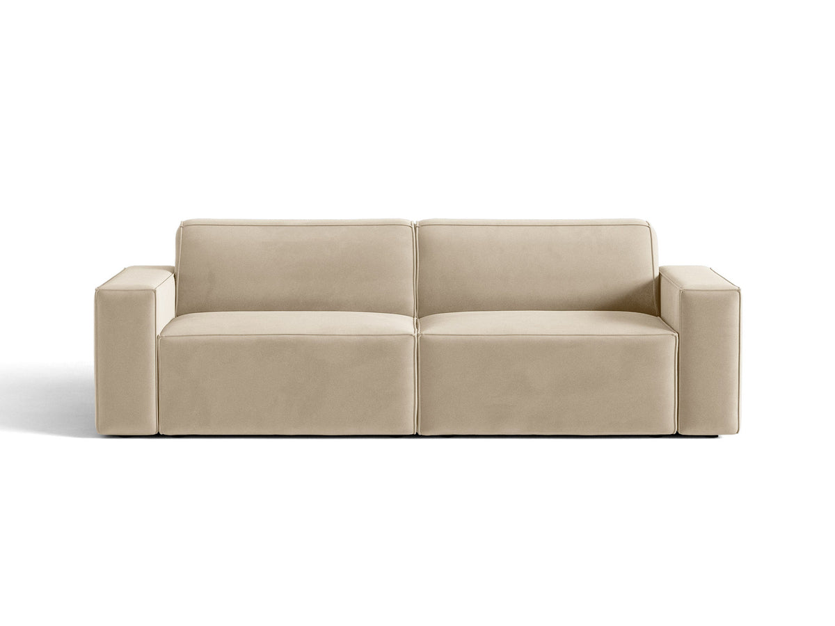 Jodie Velour modulares Sofa 3 Sitzer in Dark Beige-Bluvel präsentiert im Onlineshop von KAQTU Design AG. 3er Sofa ist von Micadoni