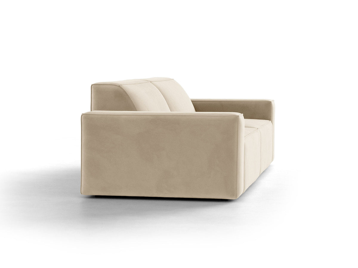 Jodie Velour modulares Sofa 3 Sitzer in Dark Beige-Bluvel präsentiert im Onlineshop von KAQTU Design AG. 3er Sofa ist von Micadoni