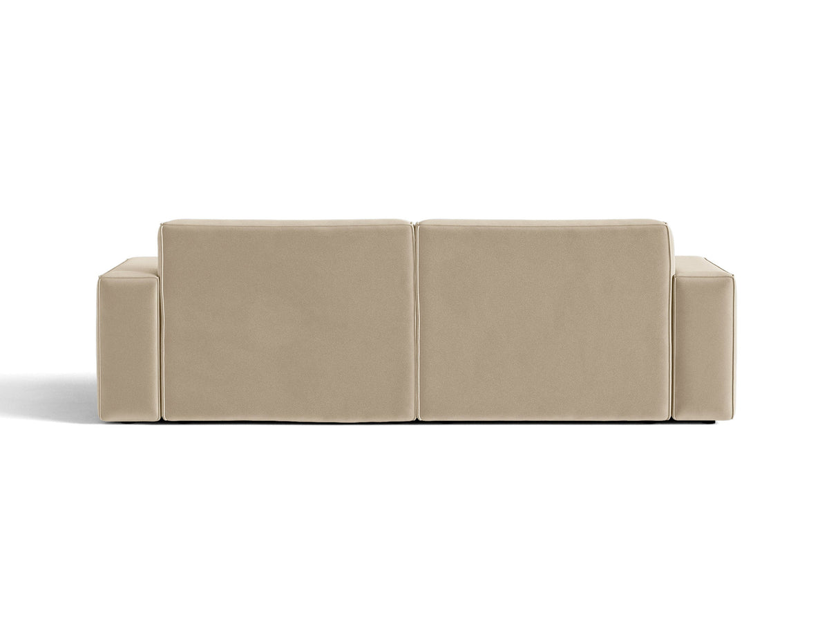 Jodie Velour modulares Sofa 3 Sitzer in Dark Beige-Bluvel präsentiert im Onlineshop von KAQTU Design AG. 3er Sofa ist von Micadoni