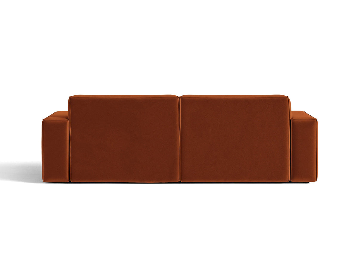 Jodie Velour modulares Sofa 3 Sitzer in Terracotta-Bluvel präsentiert im Onlineshop von KAQTU Design AG. 3er Sofa ist von Micadoni