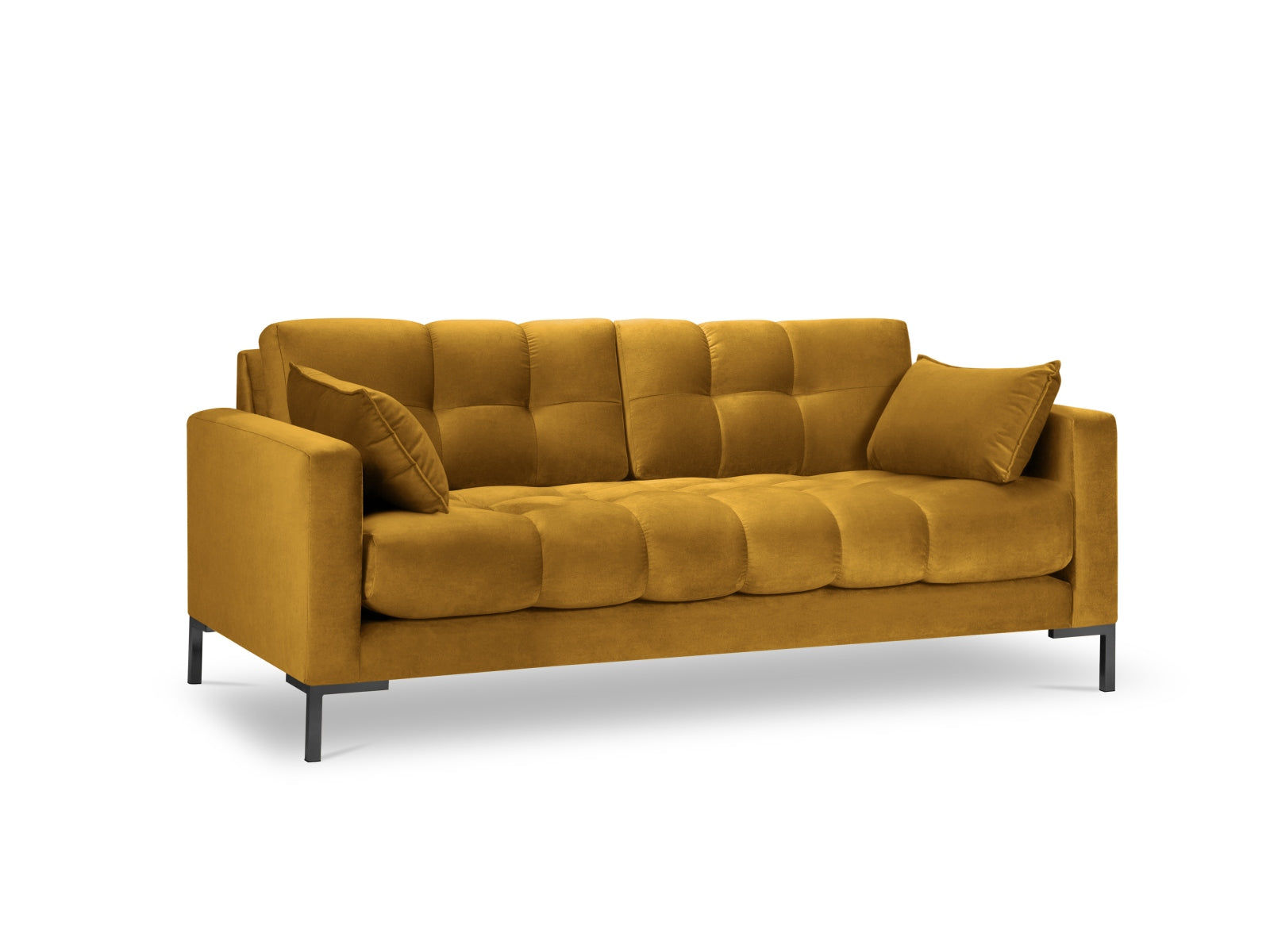 Mamaia Velour Sofa 3 Sitzer in Yellow/Schwarz präsentiert im Onlineshop von KAQTU Design AG. 3er Sofa ist von Micadoni