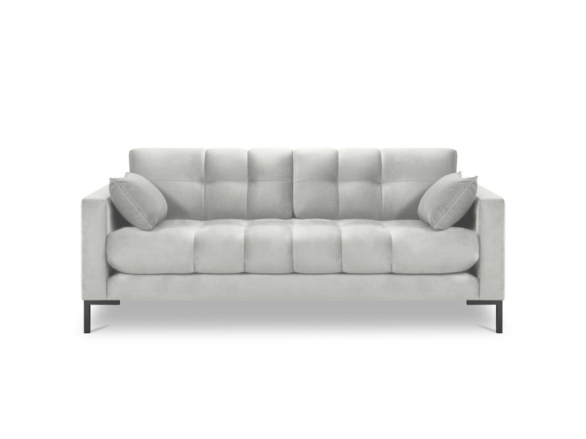 Mamaia Velour Sofa 3 Sitzer in Silver/Schwarz-Bluvel präsentiert im Onlineshop von KAQTU Design AG. 3er Sofa ist von Micadoni