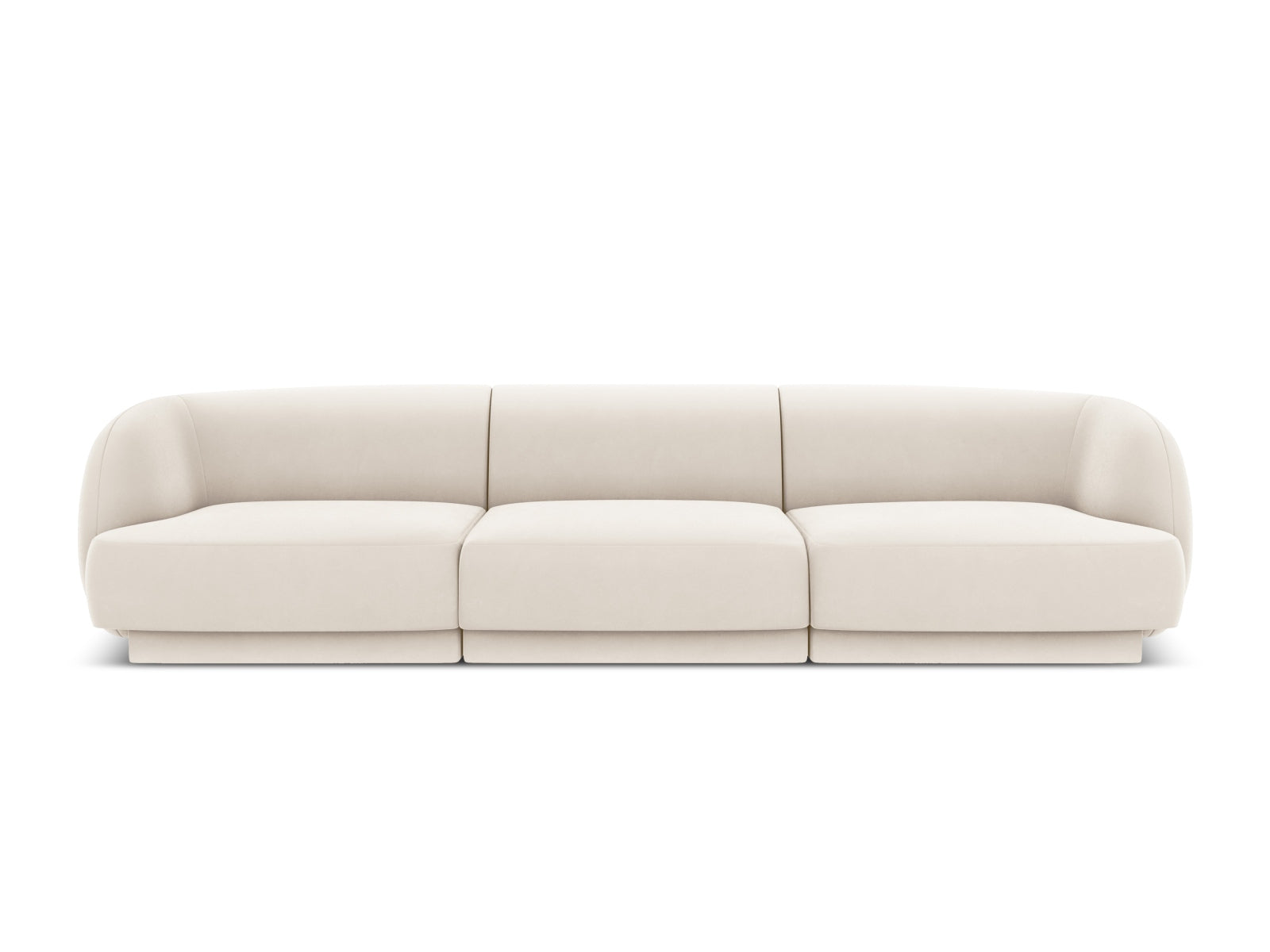 Miley Velour Sofa 3 Sitzer in Light Beige-Bluvel präsentiert im Onlineshop von KAQTU Design AG. 3er Sofa ist von Micadoni