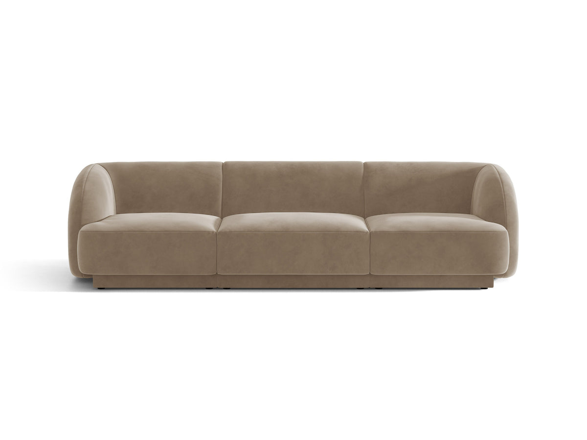 Miley Velour Sofa 3 Sitzer in Cappuccino-Bluvel präsentiert im Onlineshop von KAQTU Design AG. 3er Sofa ist von Micadoni