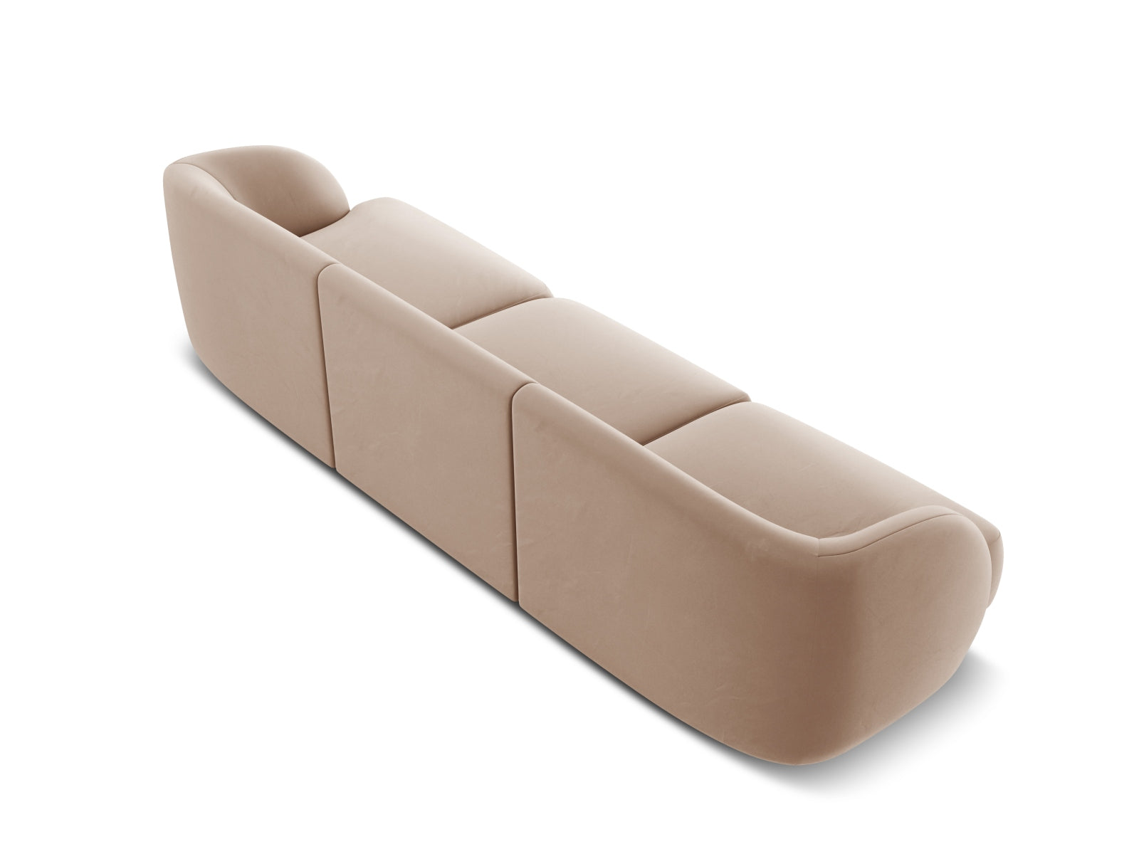 Miley Velour Sofa 3 Sitzer in Cappuccino präsentiert im Onlineshop von KAQTU Design AG. 3er Sofa ist von Micadoni