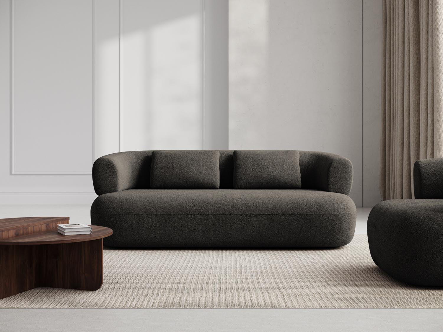 Jenny Boucle Sofa 3 Sitzer in Grey Brown präsentiert im Onlineshop von KAQTU Design AG. 3er Sofa ist von Micadoni