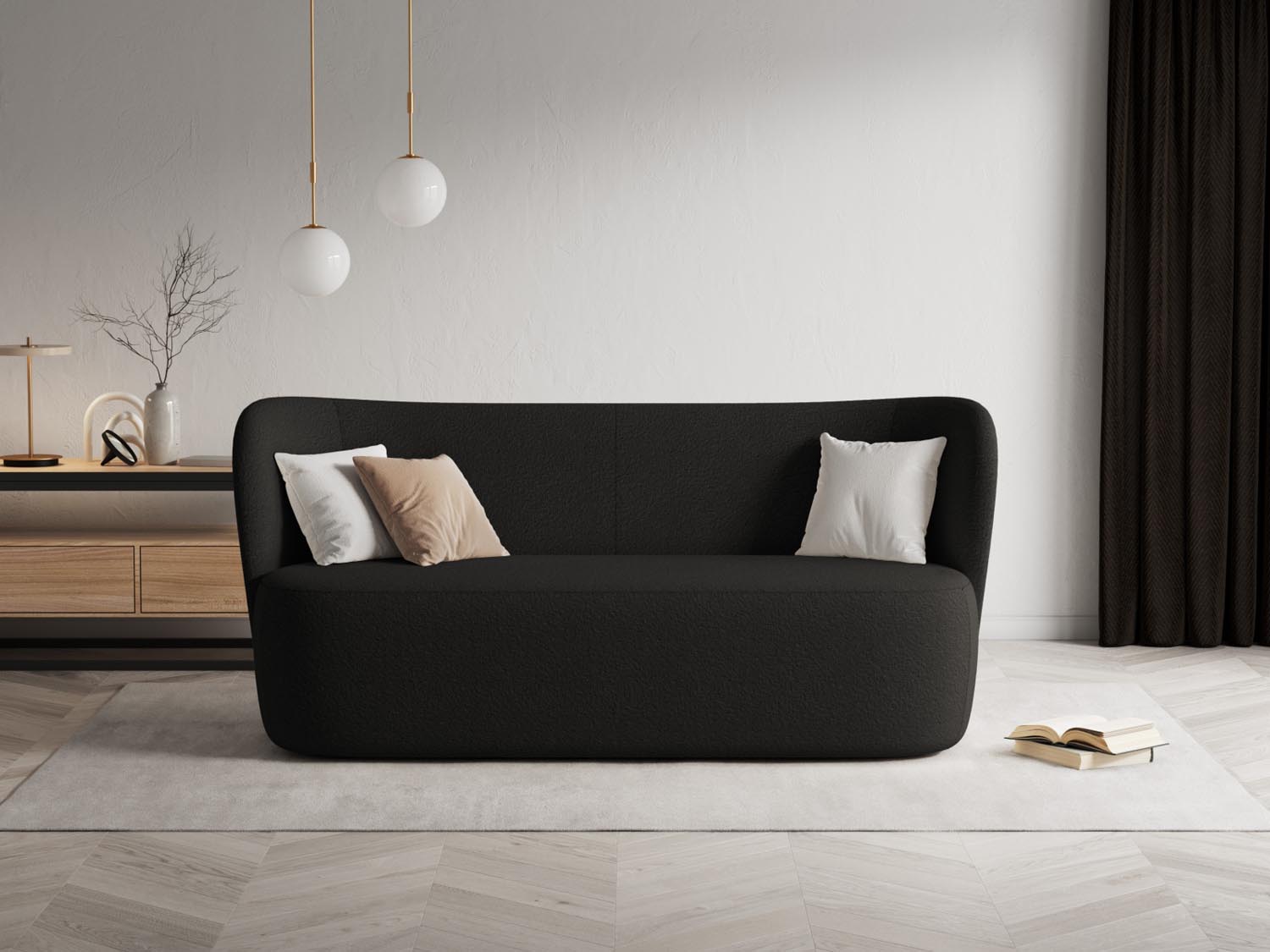 Saamit Boucle Sofa 3 Sitzer in Black präsentiert im Onlineshop von KAQTU Design AG. 3er Sofa ist von Micadoni