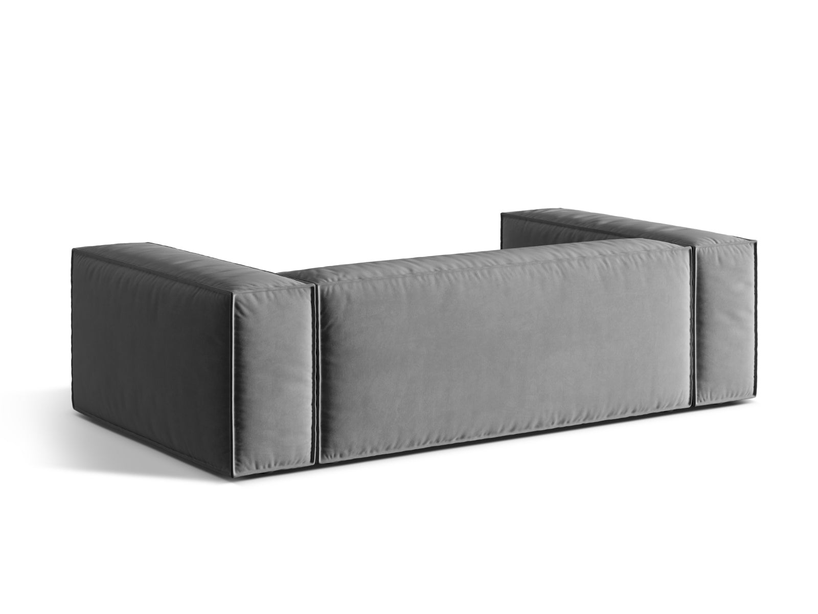 Stilvolles 3-Sitzer Velour Sofa Nuria in Grau von Micadoni, perfekt für moderne Wohnzimmer und entspannte Stunden.