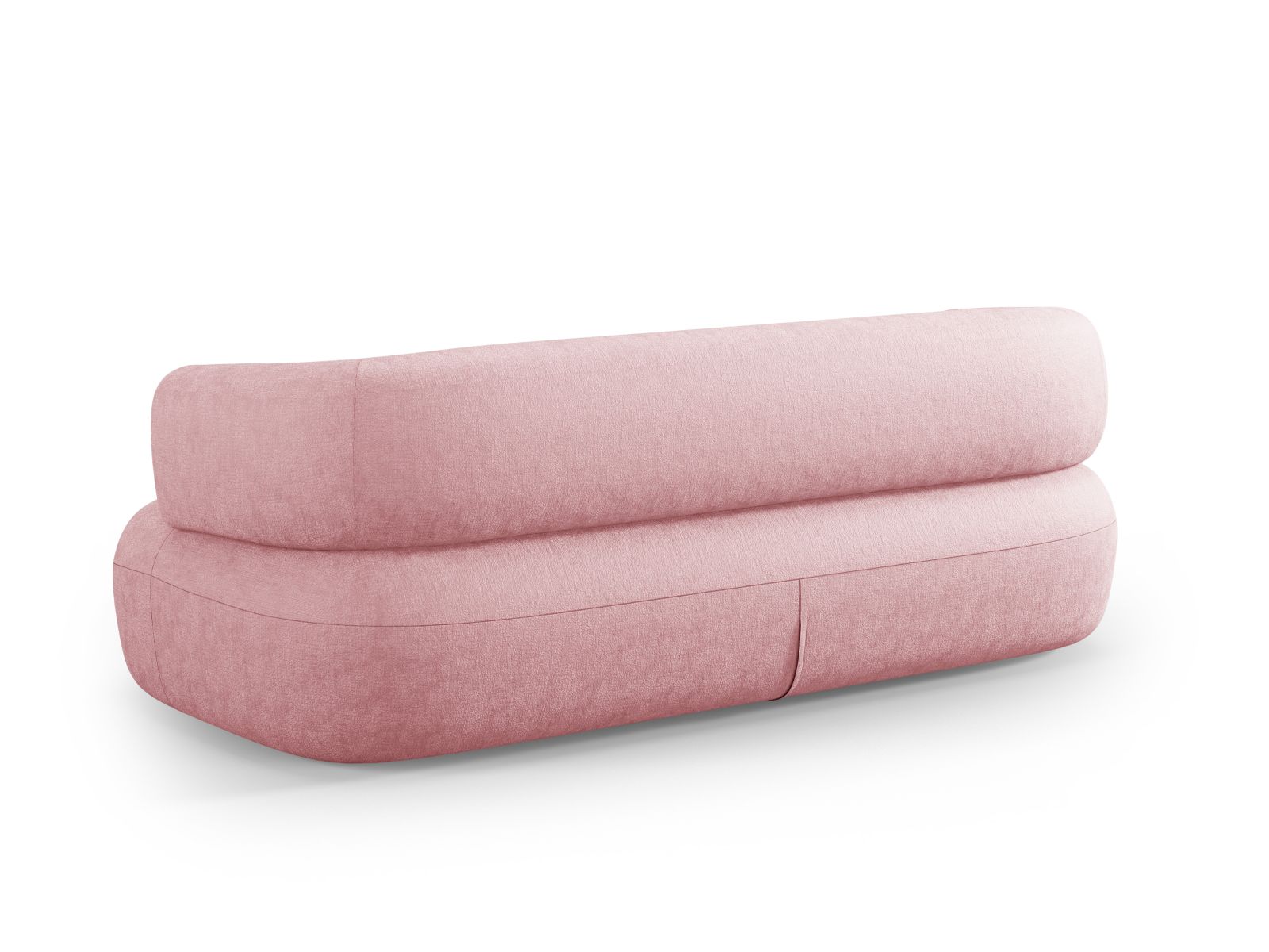 Modernes 3-Sitzer Sofa Jenny in zartem Rosa, perfekt für gemütliche Wohnzimmer. Hochwertige Materialien und stilvolles Design von Micadoni.