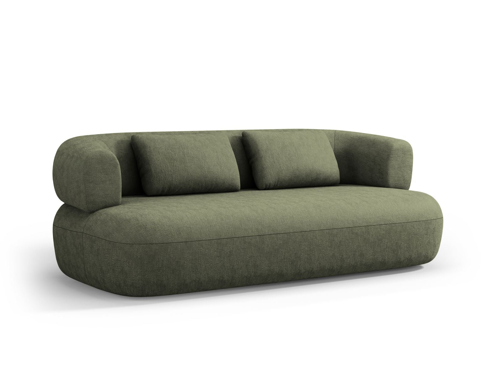 Elegantes 3-Sitzer Sofa Jenny in einem beruhigenden Grünton, ideal für stilvolle Wohnräume, erhältlich bei KAQTU Design AG.