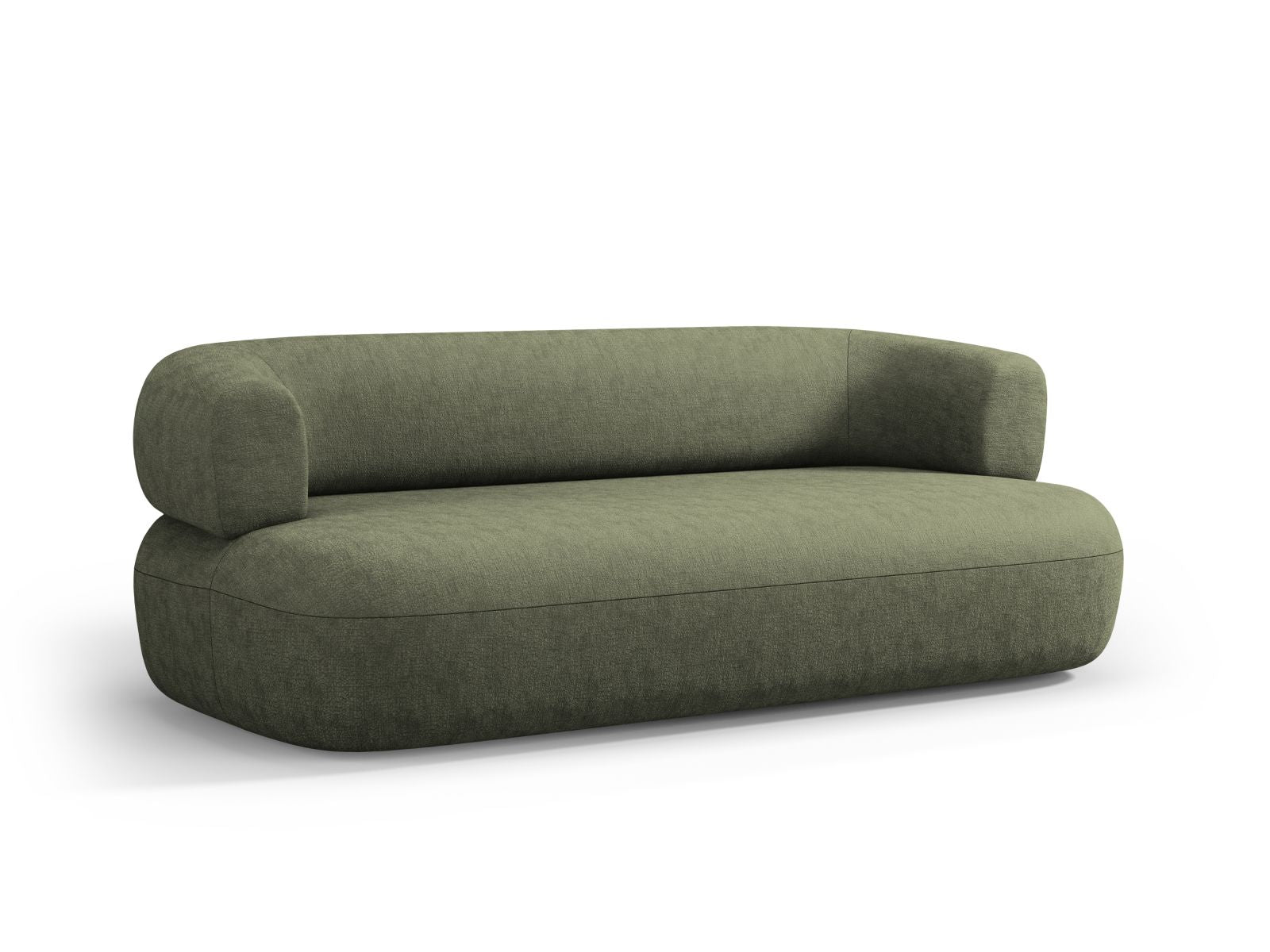 Elegantes 3-Sitzer Sofa Jenny in zartem Grünton, ideal für stilvolle Wohnräume und entspannte Abende mit Freunden.