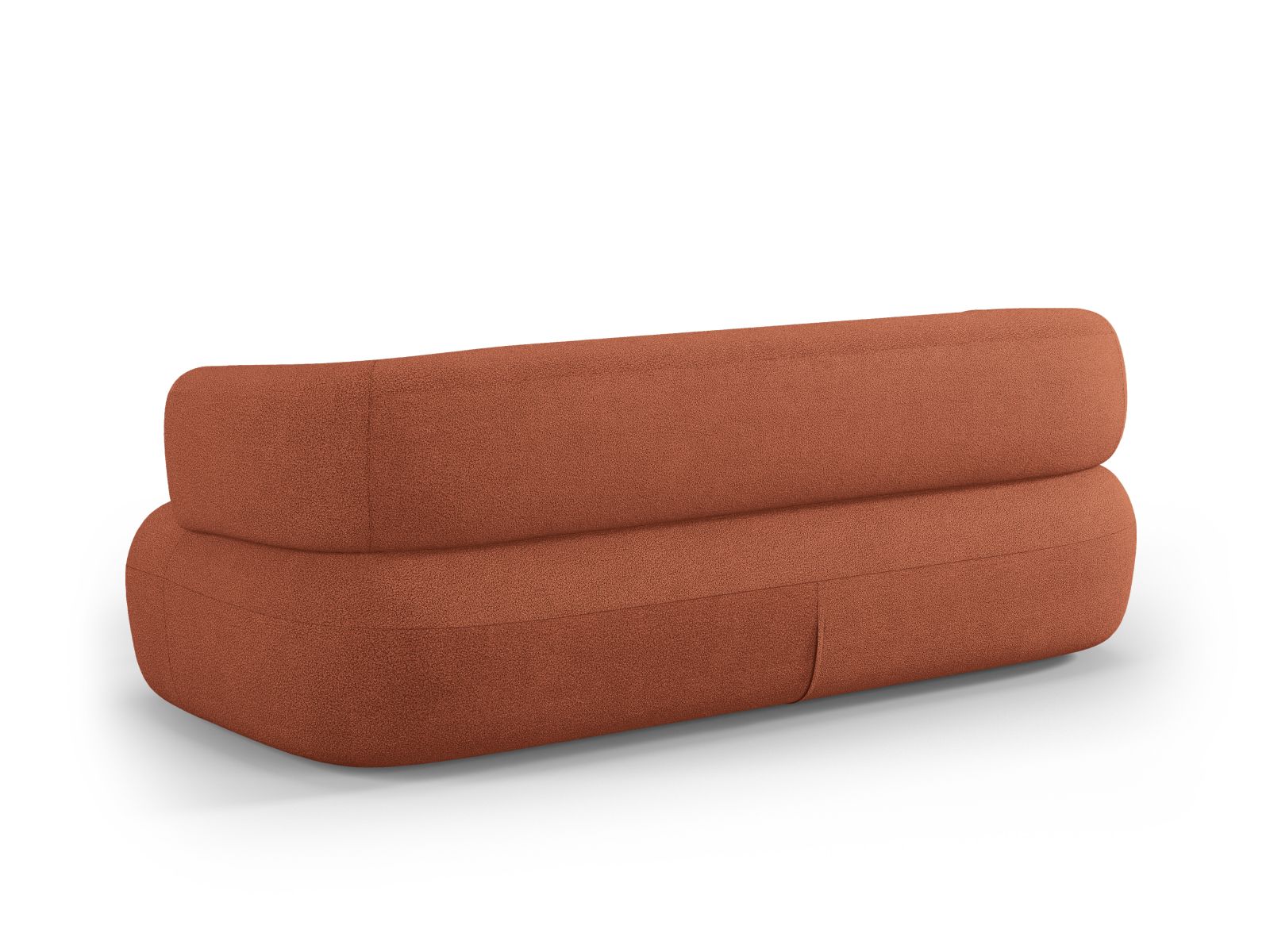 Modernes 3-Sitzer Sofa Jenny in ansprechendem Ziegelrot, perfekt für gemütliche Wohnzimmer und stilvolle Einrichtung.
