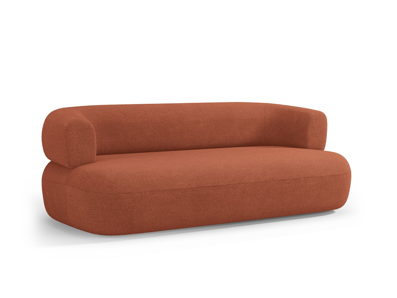 Elegantes 3-Sitzer Sofa Jenny in warmem Ziegelrot, ideal für einladende Wohnräume und geschmackvolle Akzente.