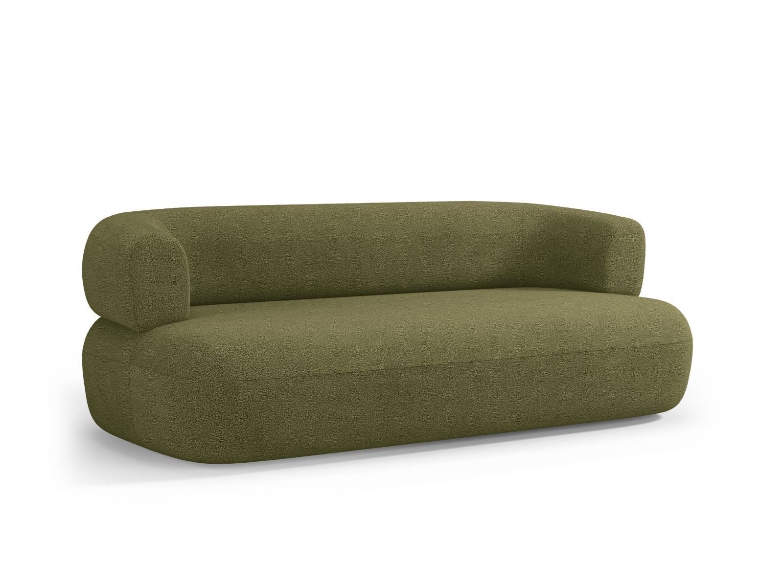 Elegantes 3-Sitzer Sofa Jenny in modernem Grünton, ideal für einladende Wohnräume und gesellige Stunden mit Freunden.
