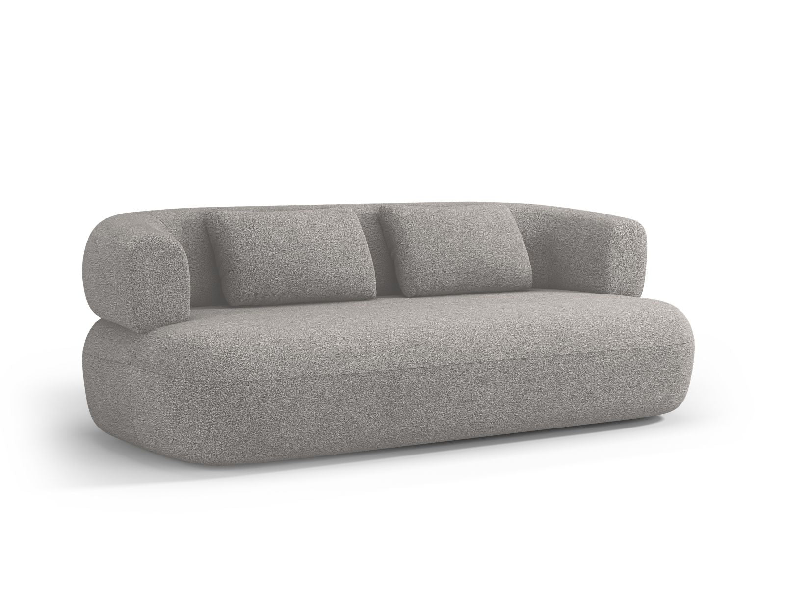 Elegantes 3-Sitzer Sofa Jenny in hellem Grau, ideal für stilvolle Wohnräume, erhältlich bei KAQTU Design AG.