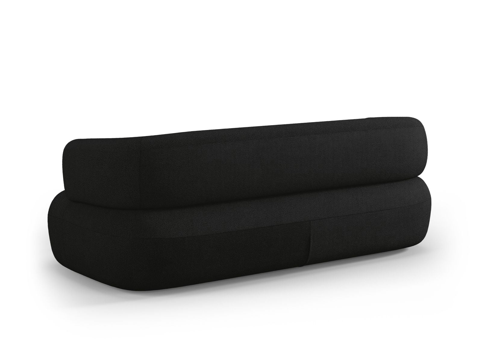 Modernes 3-Sitzer Sofa Jenny in edlem Schwarz, perfekt für stilvolle Wohnzimmer und gemütliche Abende, erhältlich bei KAQTU.