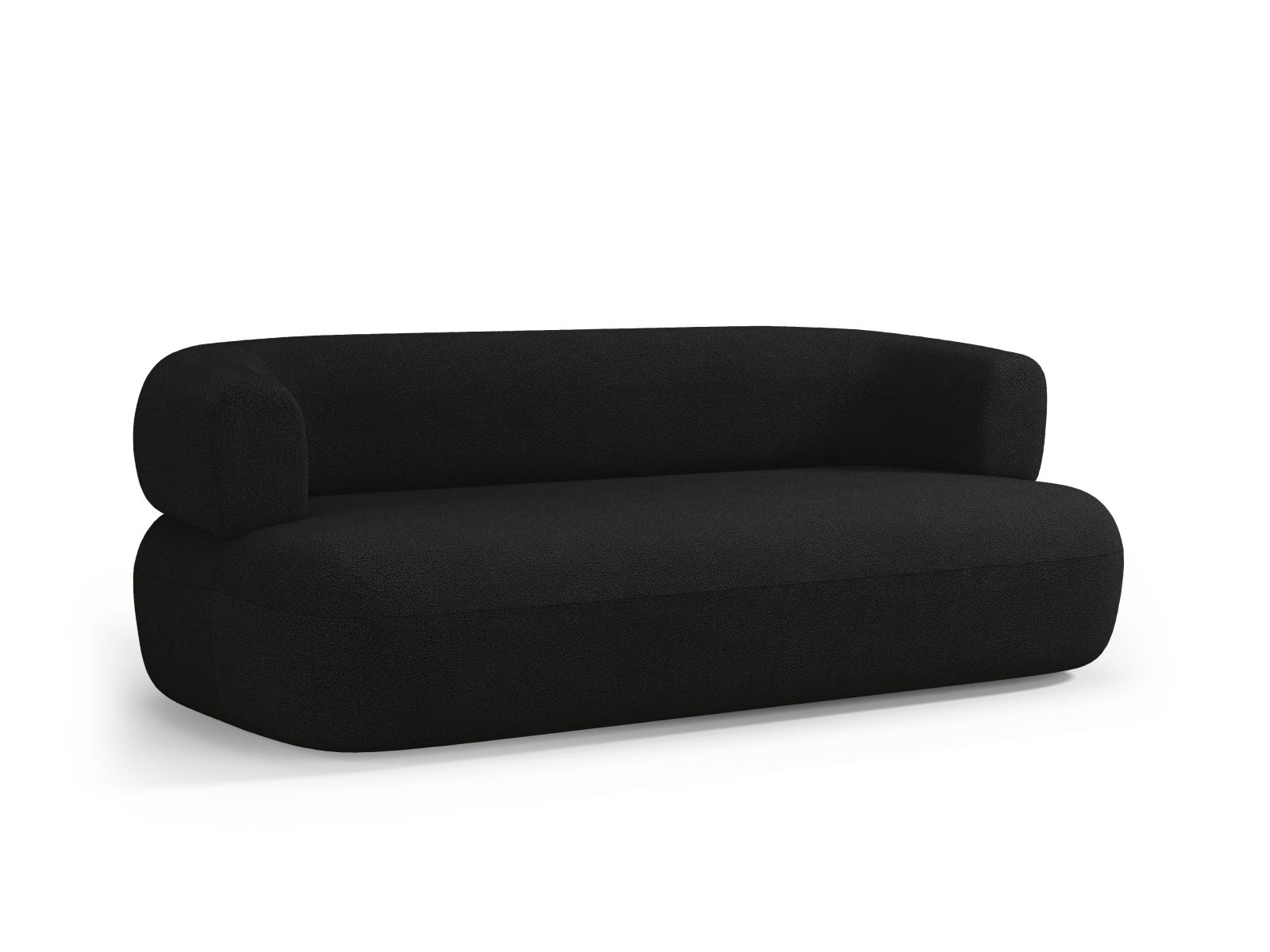 Elegantes 3-Sitzer Sofa Jenny in zeitlosem Schwarz, ideal für komfortable Wohnräume und entspannte Stunden, erhältlich bei KAQTU.