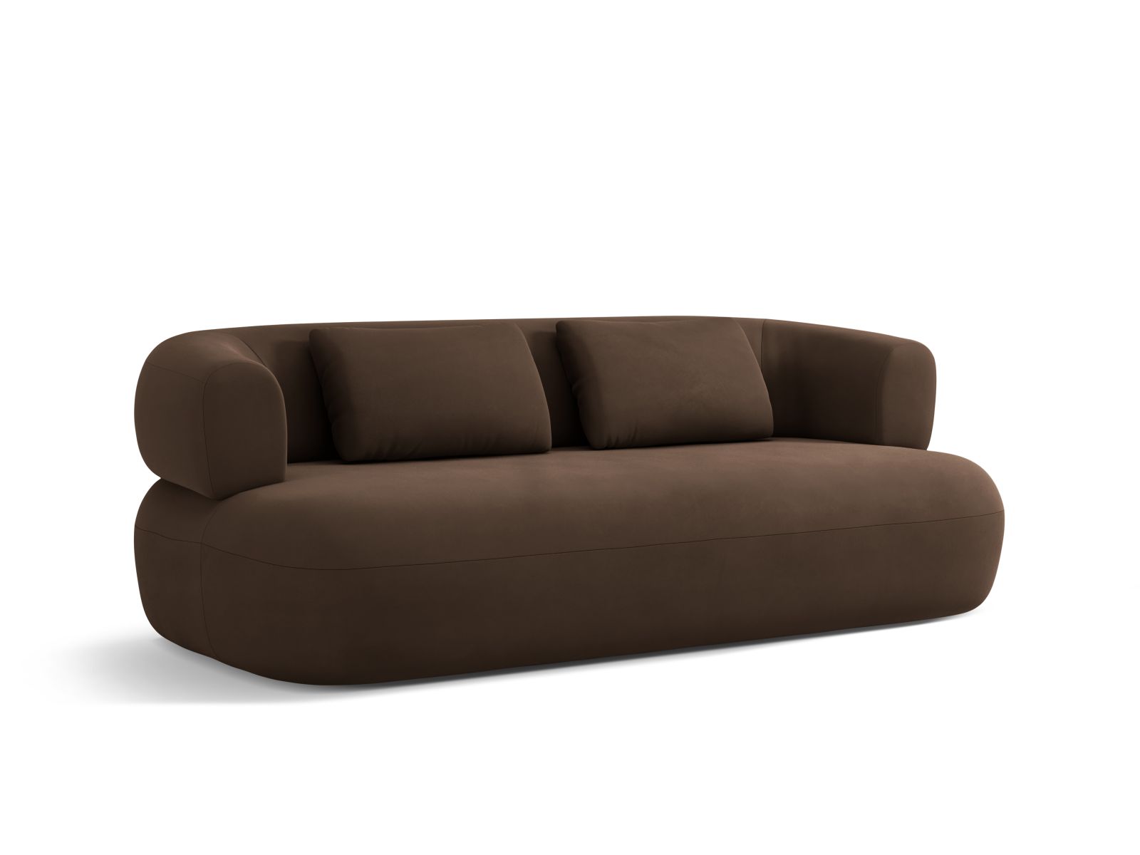 Elegantes 3-Sitzer Sofa Jenny in edlem Chocolate-Salvador, ideal für stilvolle Wohnräume, erhältlich bei KAQTU Design AG.