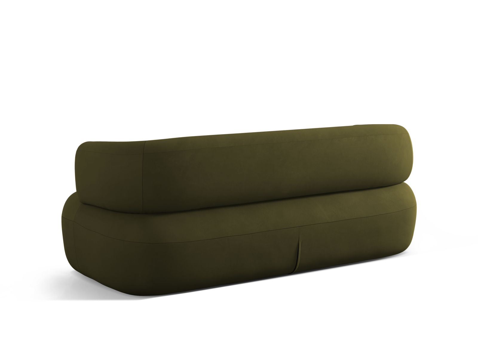 Elegantes 3-Sitzer Sofa Jenny in modernem Grün, ideal für einladende Wohnräume und entspannte Stunden mit Freunden und Familie.