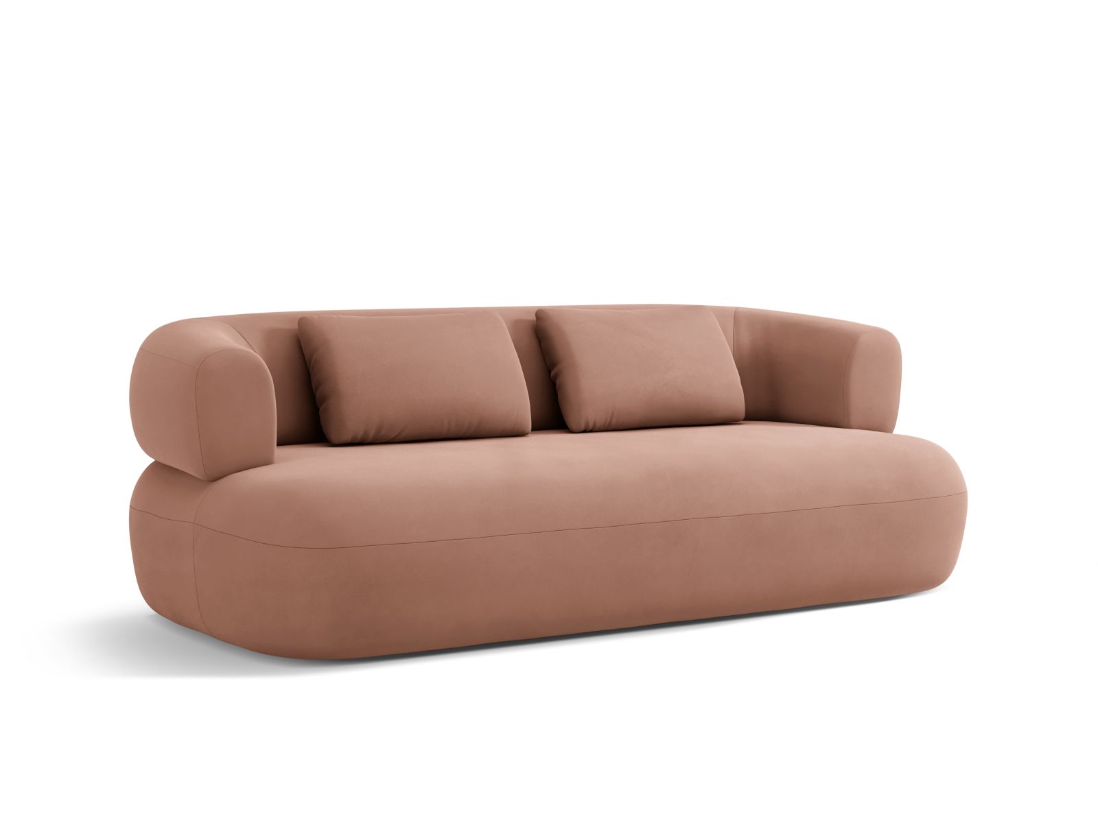 Elegantes 3-Sitzer Sofa Jenny in warmem Terracotta-Ton, ideal für stilvolle Wohnräume, erhältlich bei KAQTU Design AG.