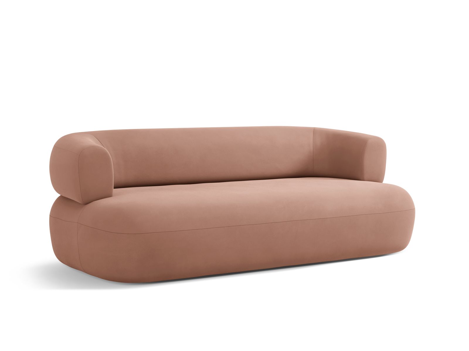 Modernes 3-Sitzer Sofa Jenny in ansprechendem Terracotta, perfekt für gemütliche Wohnzimmer und stilvolle Einrichtung.