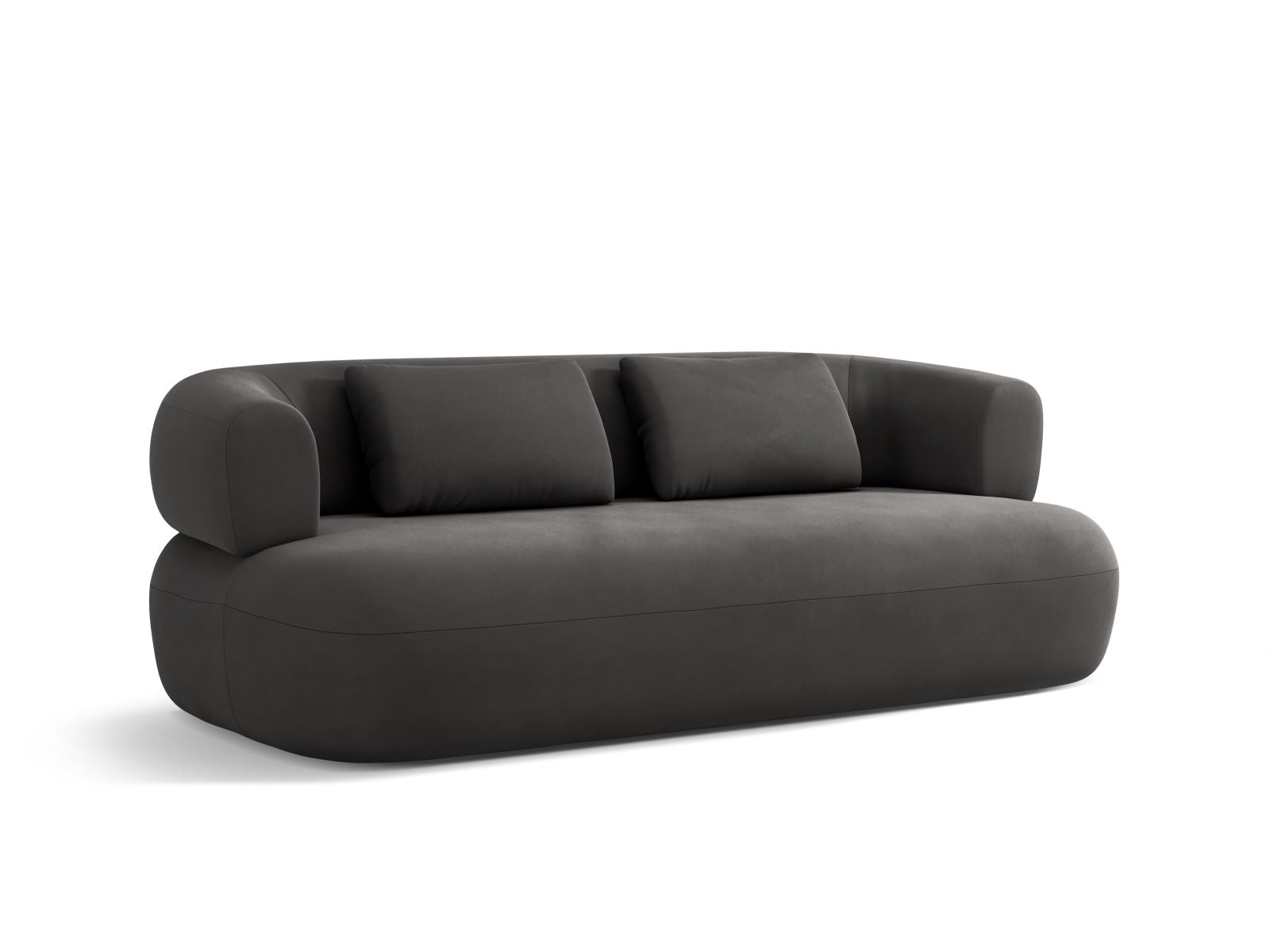 Elegantes 3-Sitzer Sofa Jenny in Dunkelgrau von Micadoni, ideal für stilvolle Wohnräume und gemütliche Abende.