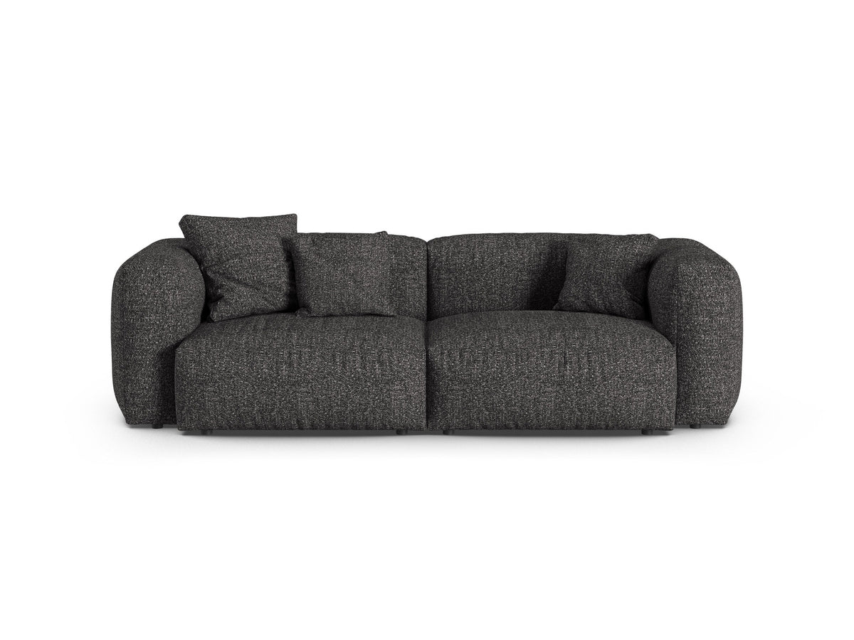 Martina Modulares 3-Sitzer Sofa XL-Tiefe von Micadoni in Light Beige-Boston mit Massivholzrahmen und schwarzen Kunststoffbeinen