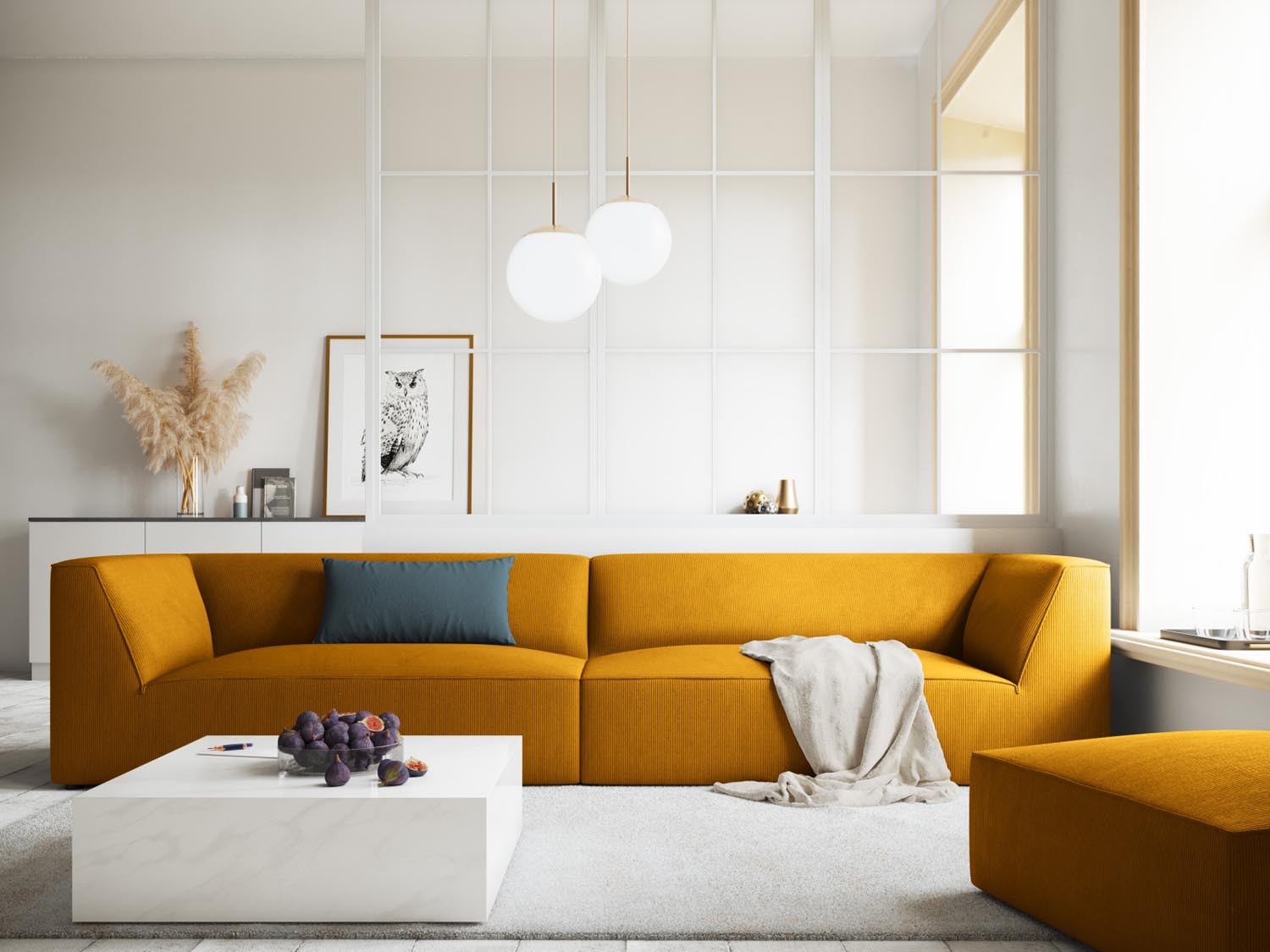 Ruby Sofa 4 Sitzer in Yellow präsentiert im Onlineshop von KAQTU Design AG. 4er Sofa ist von Micadoni