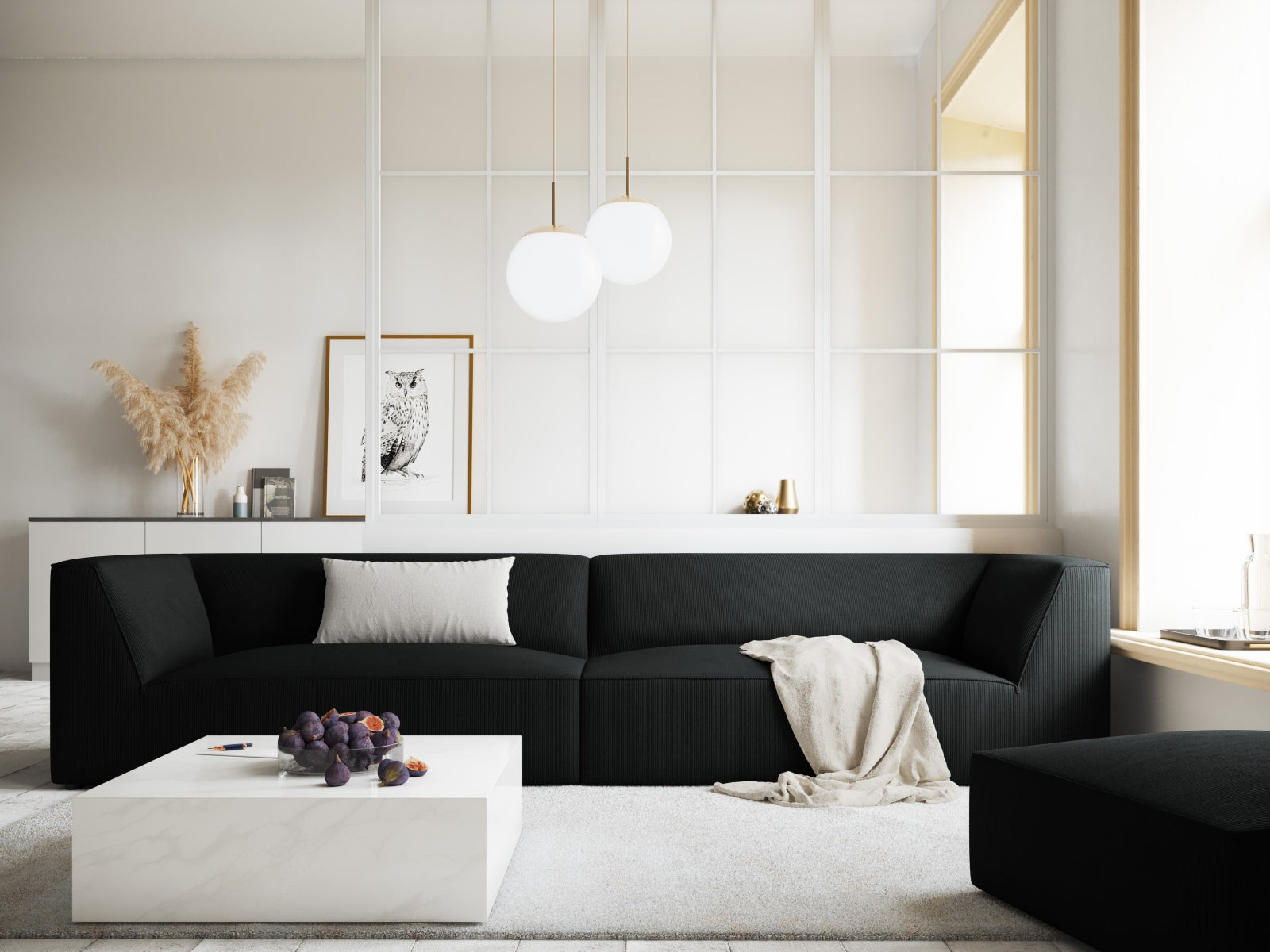 Ruby Sofa 4 Sitzer in Black präsentiert im Onlineshop von KAQTU Design AG. 4er Sofa ist von Micadoni