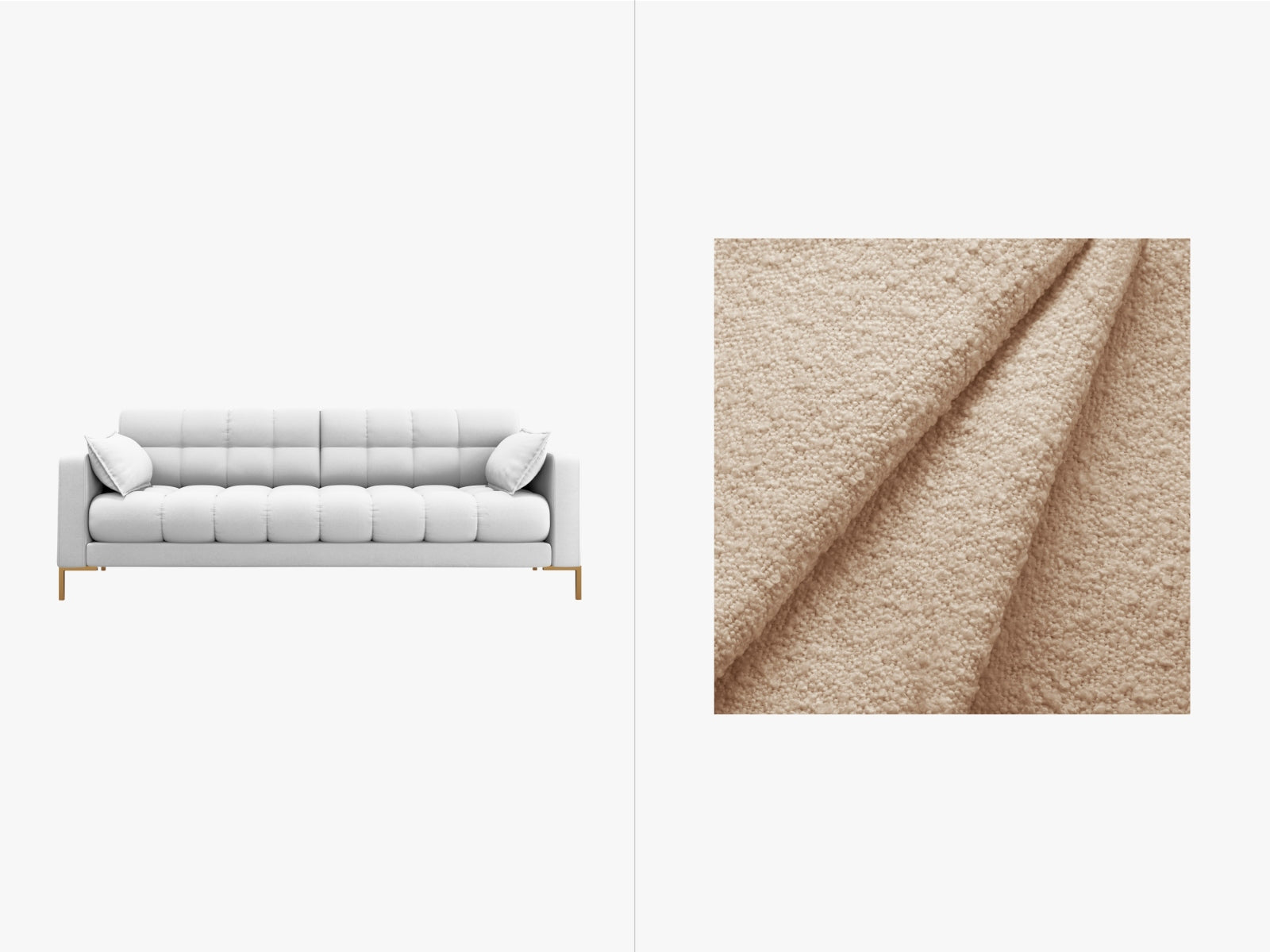 Mamaia Sofa 4 Sitzer in Beige/Gold präsentiert im Onlineshop von KAQTU Design AG. 4er Sofa ist von Micadoni