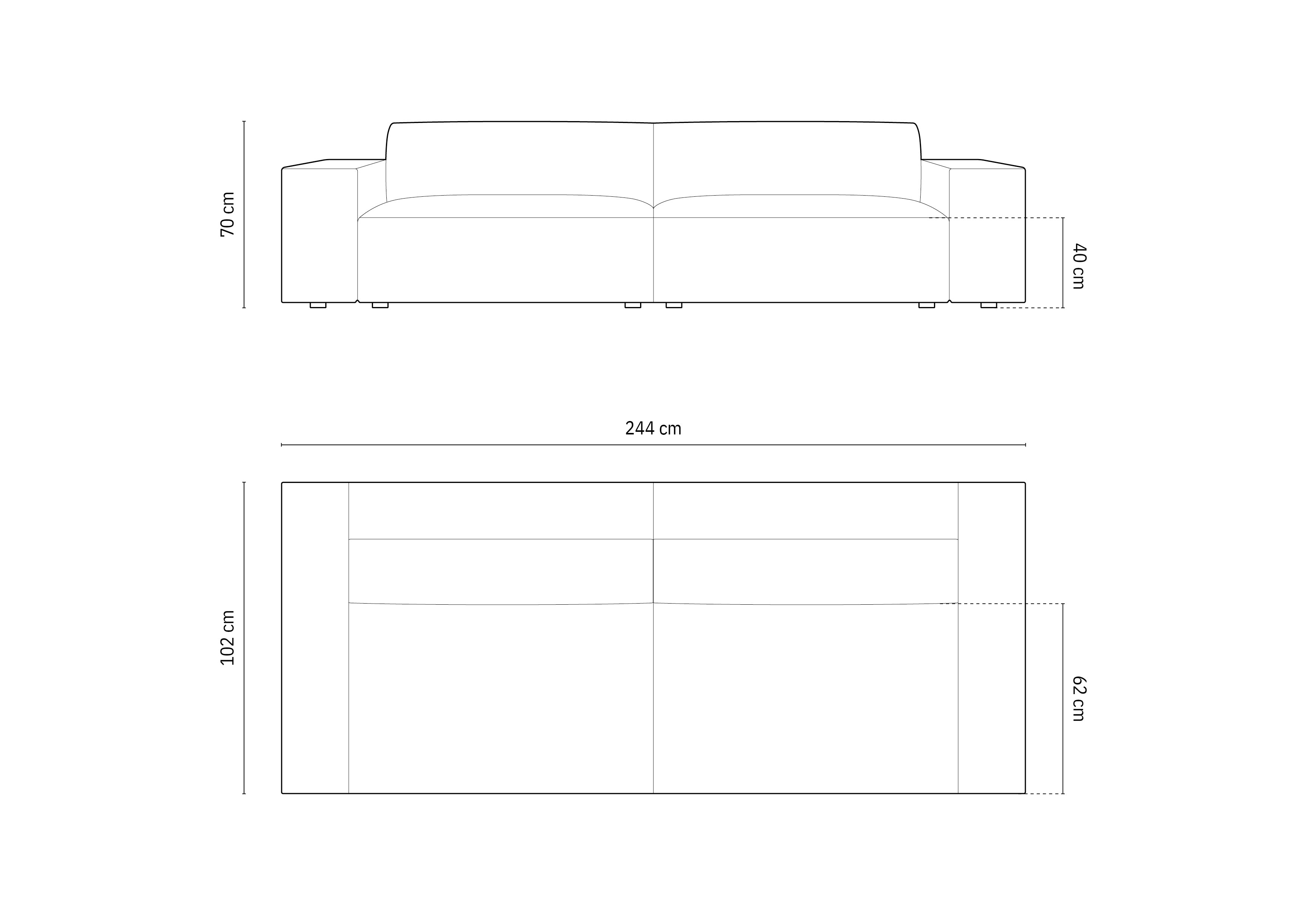 Jodie Boucle modulares Sofa 4 Sitzer in Black präsentiert im Onlineshop von KAQTU Design AG. 3er Sofa ist von Micadoni